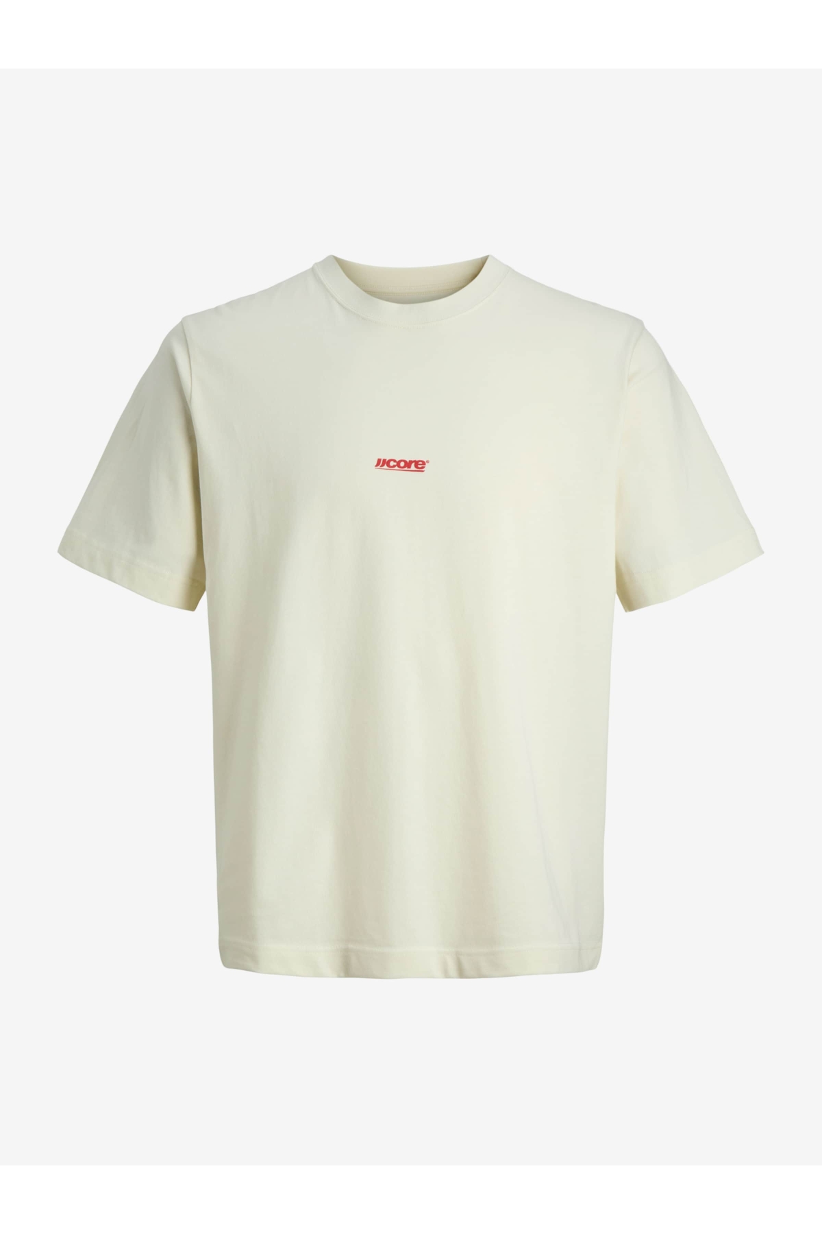 Jack Jones Jcoclub Small Front Prınt Tee Ss Crew Erkek Bej Tshirt