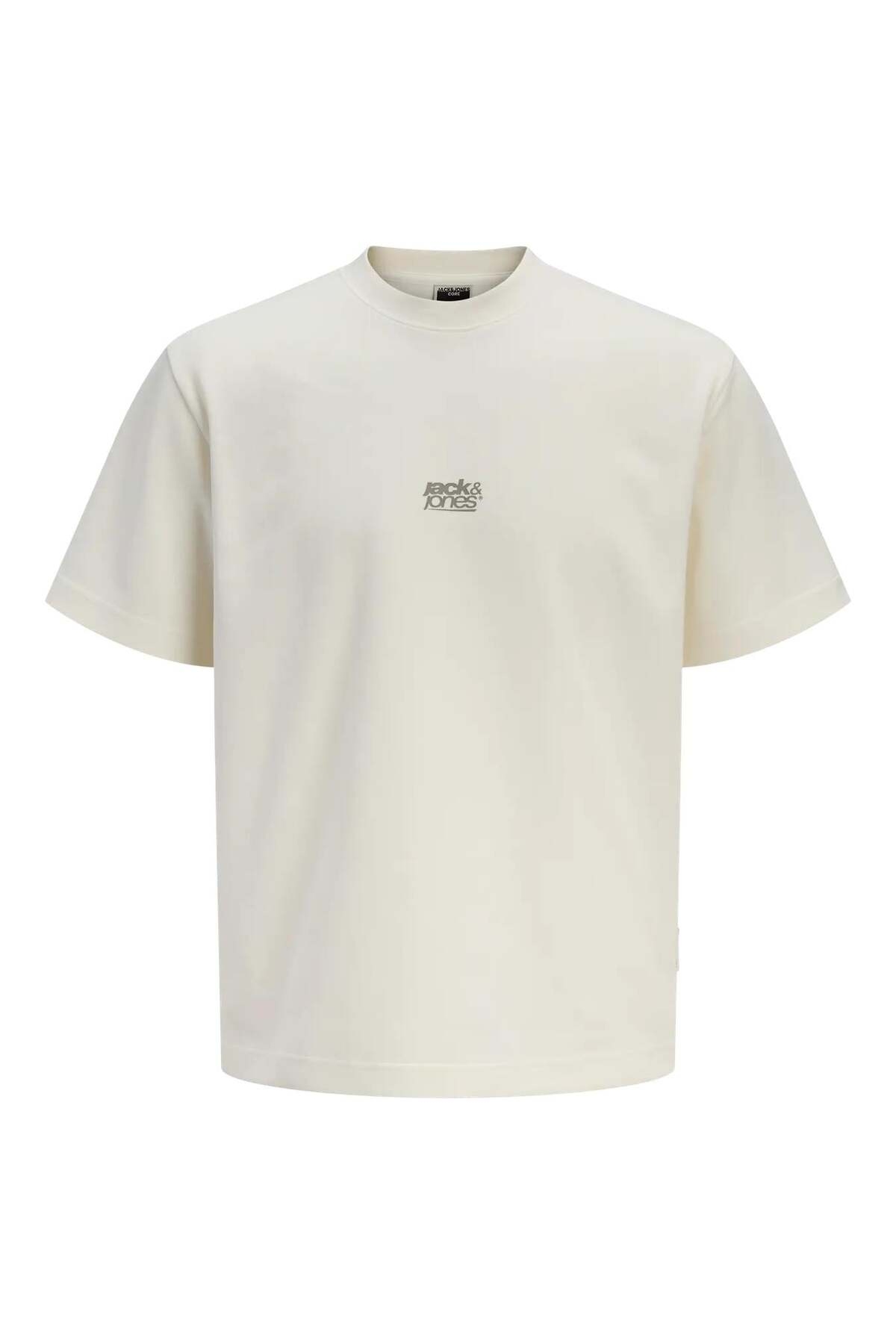 Jack Jones Jcobreeze Front Prınt Tee Ss Crew Erkek Bej Tshirt