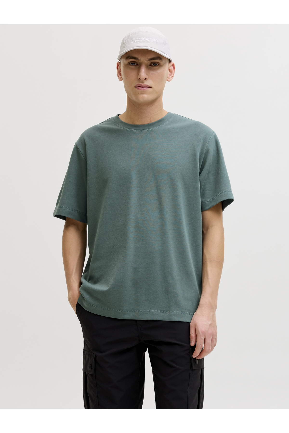 Jack Jones Jcofusıon Badge Tee Ss Crew Neck Ln Erkek Yeşil Tshirt