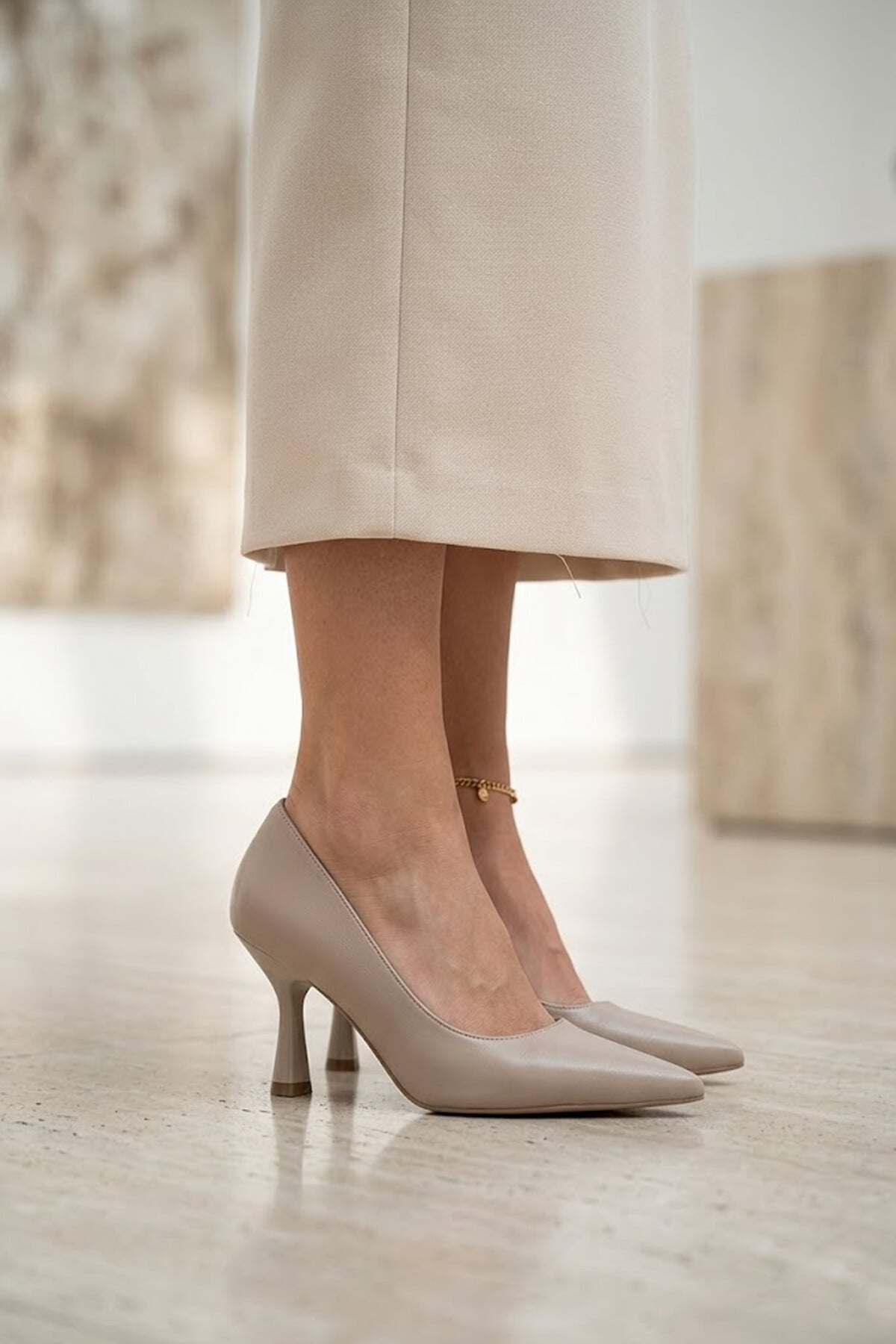 Ayakkabı Fuarı Siyah Ayakkabı Fuarı Fuari Elit MST1184R Kadın Klasik Topuklu