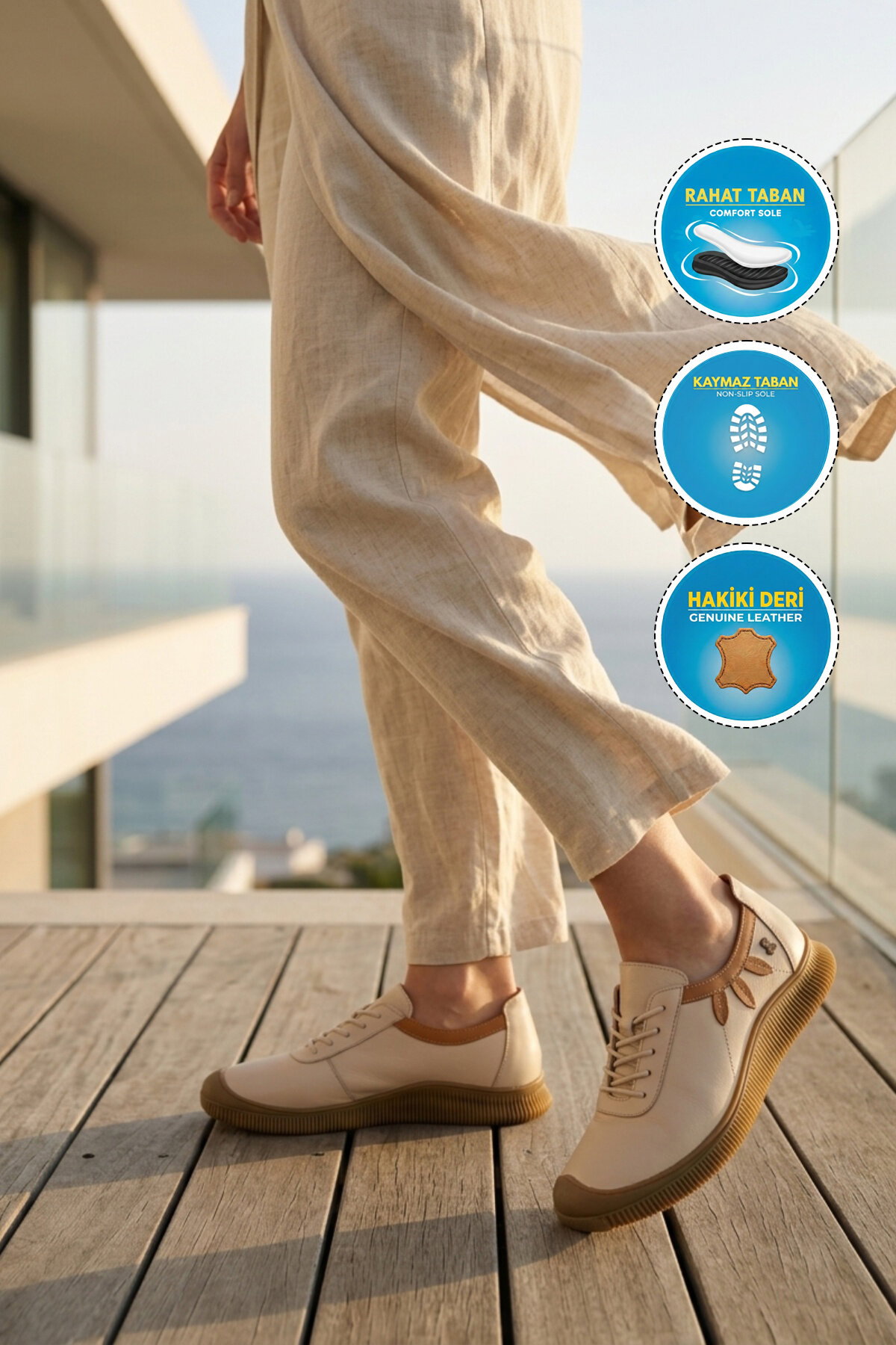 Venüs Bej Venüs Hakiki Deri Kadın Casual Ayakkabı 2413511Y Z