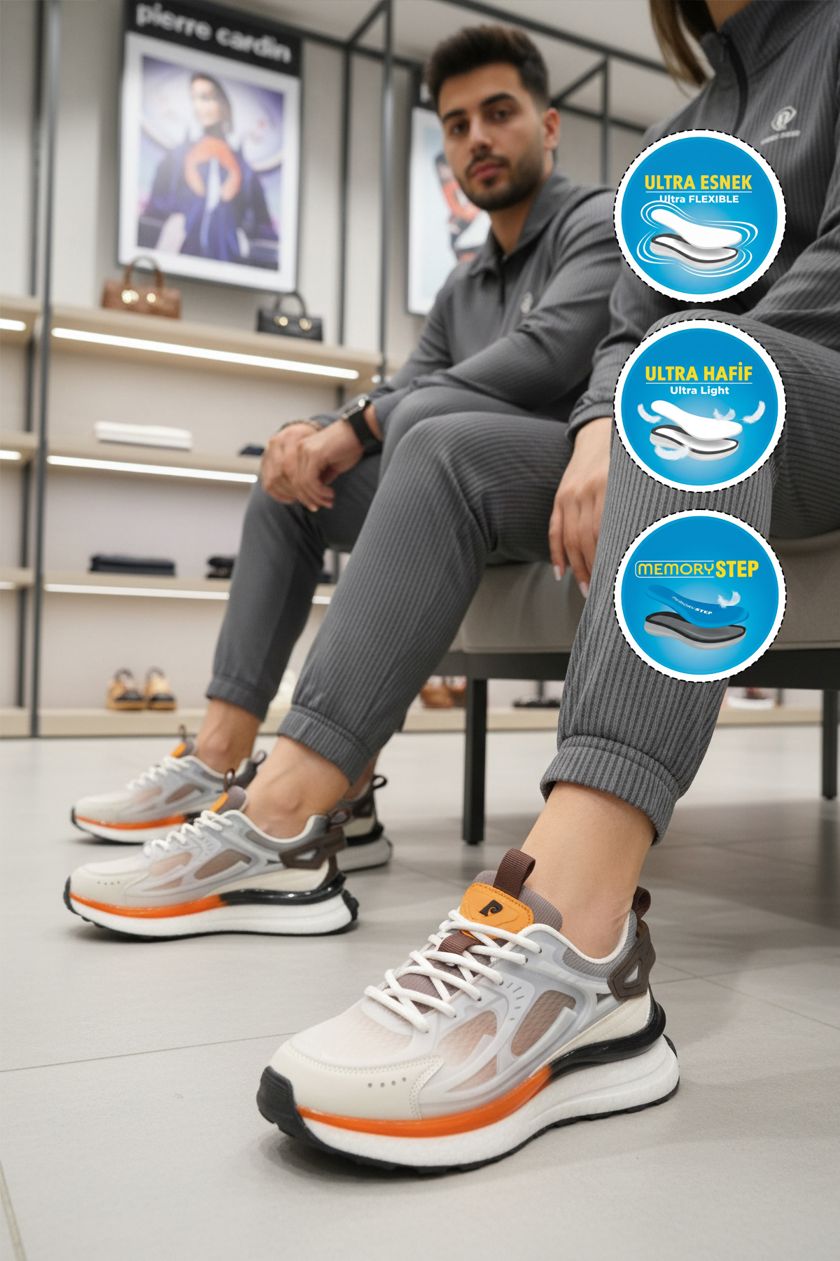PCI-10106 Z Beyaz-Kahve Unisex Spor Ayakkabı Fiyatları - 201740936