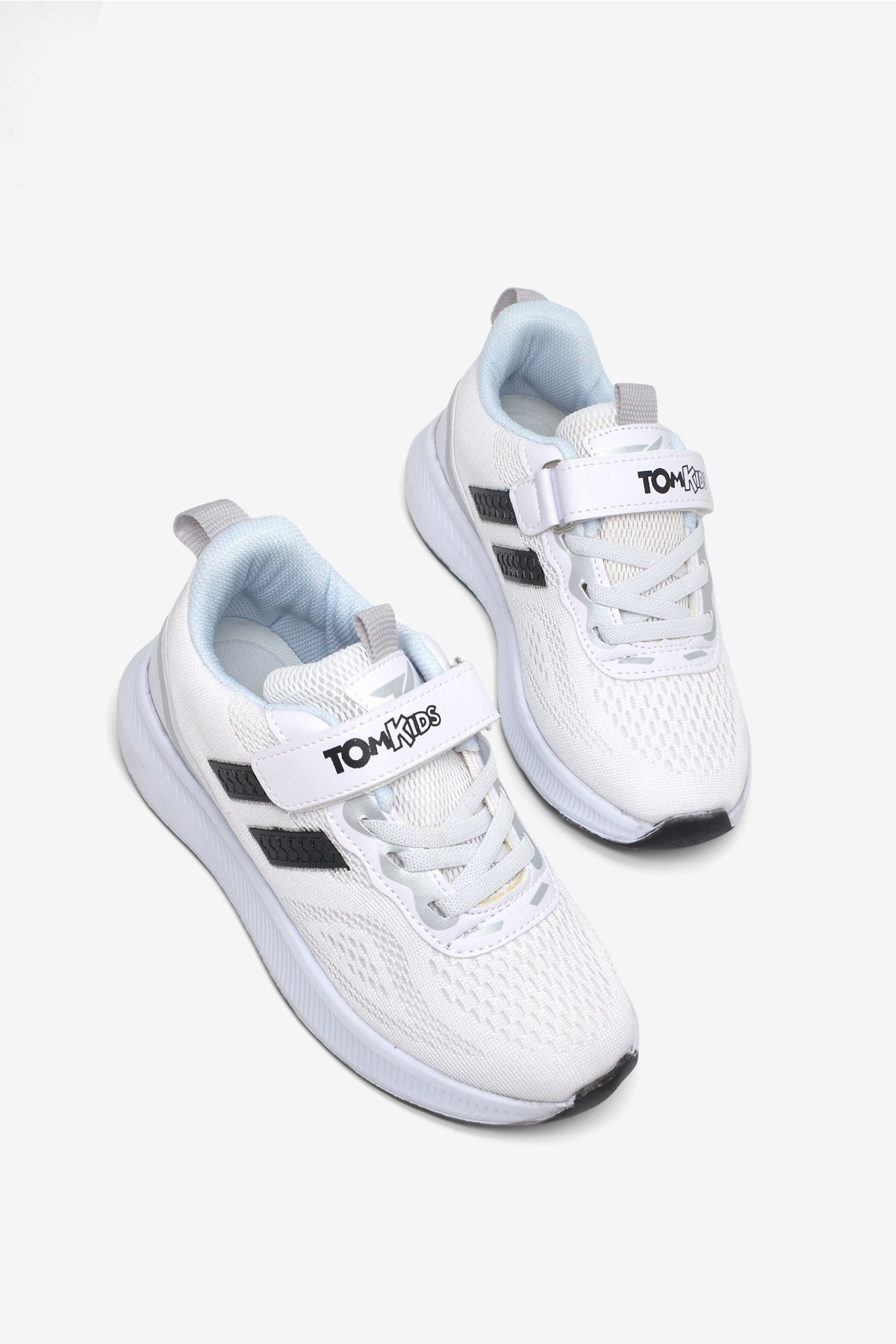 Tonny Black Beyaz Tonny Black Rahat Kalip Çocuk Unisex Nefes Alabilen Cırtlı Bağcıklı Sneaker