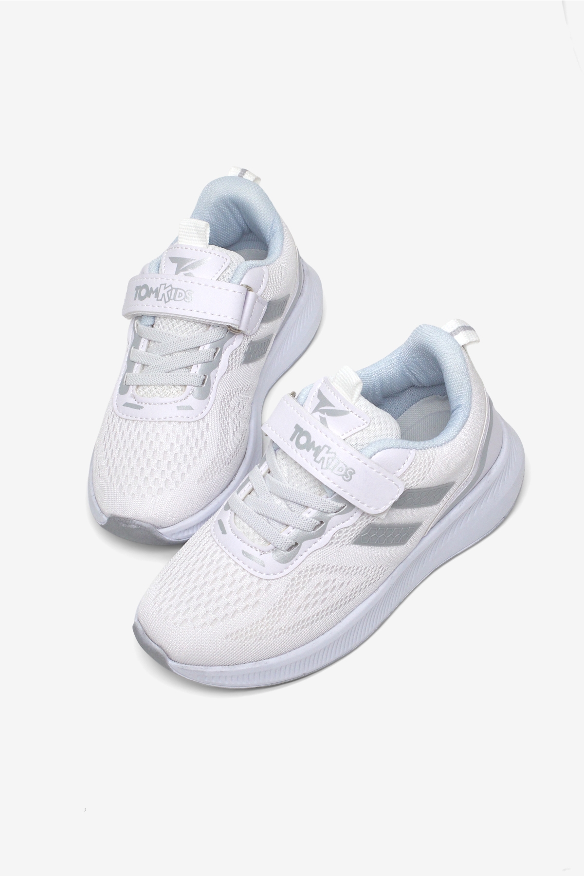 Tonny Black Beyaz Tonny Black Rahat Kalip Çocuk Unisex Nefes Alabilen Cırtlı Bağcıklı Sneaker