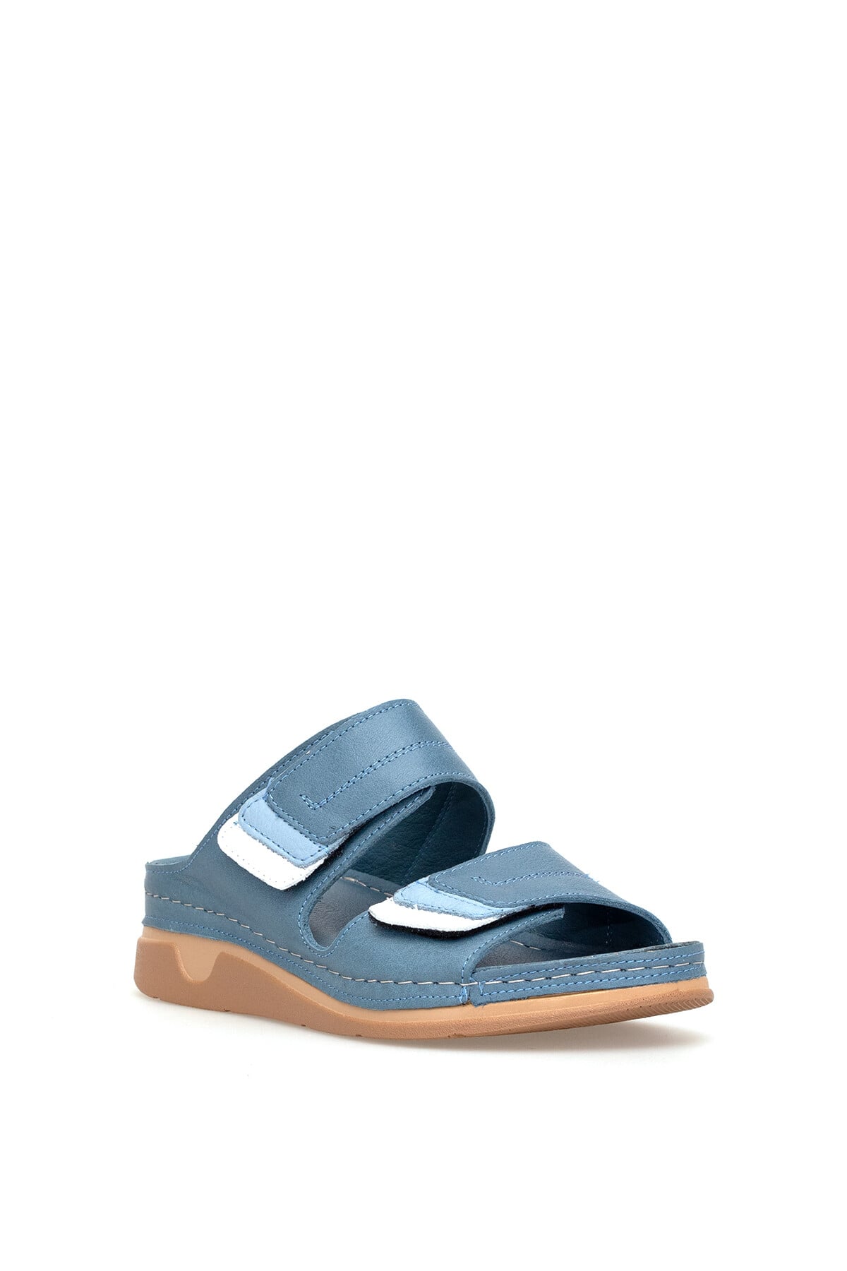 Ayakkabı Fuarı Taba Ayakkabı Fuarı Fuari Elit 26YRhmM-017 Kadın Hakiki Deri Ortopedik Düz Terlik