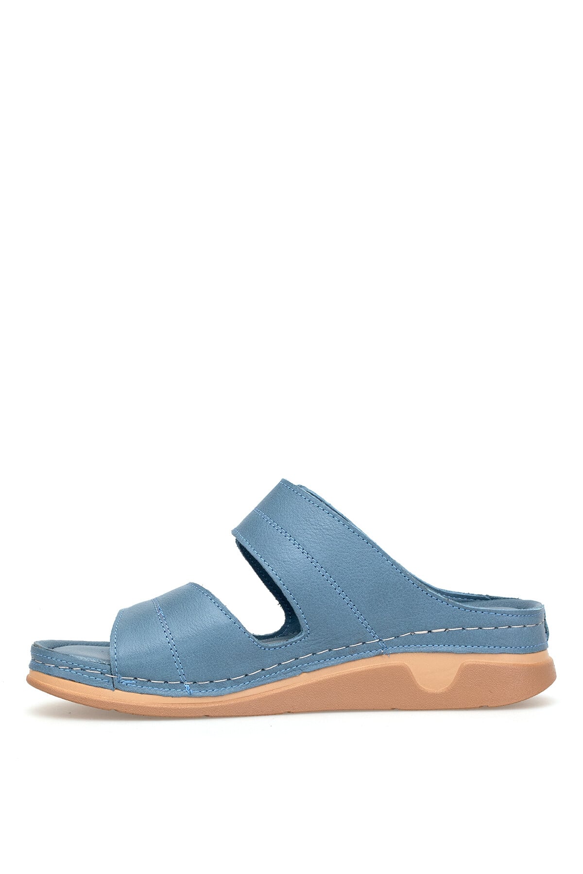 Ayakkabı Fuarı Taba Ayakkabı Fuarı Fuari Elit 26YRhmM-017 Kadın Hakiki Deri Ortopedik Düz Terlik