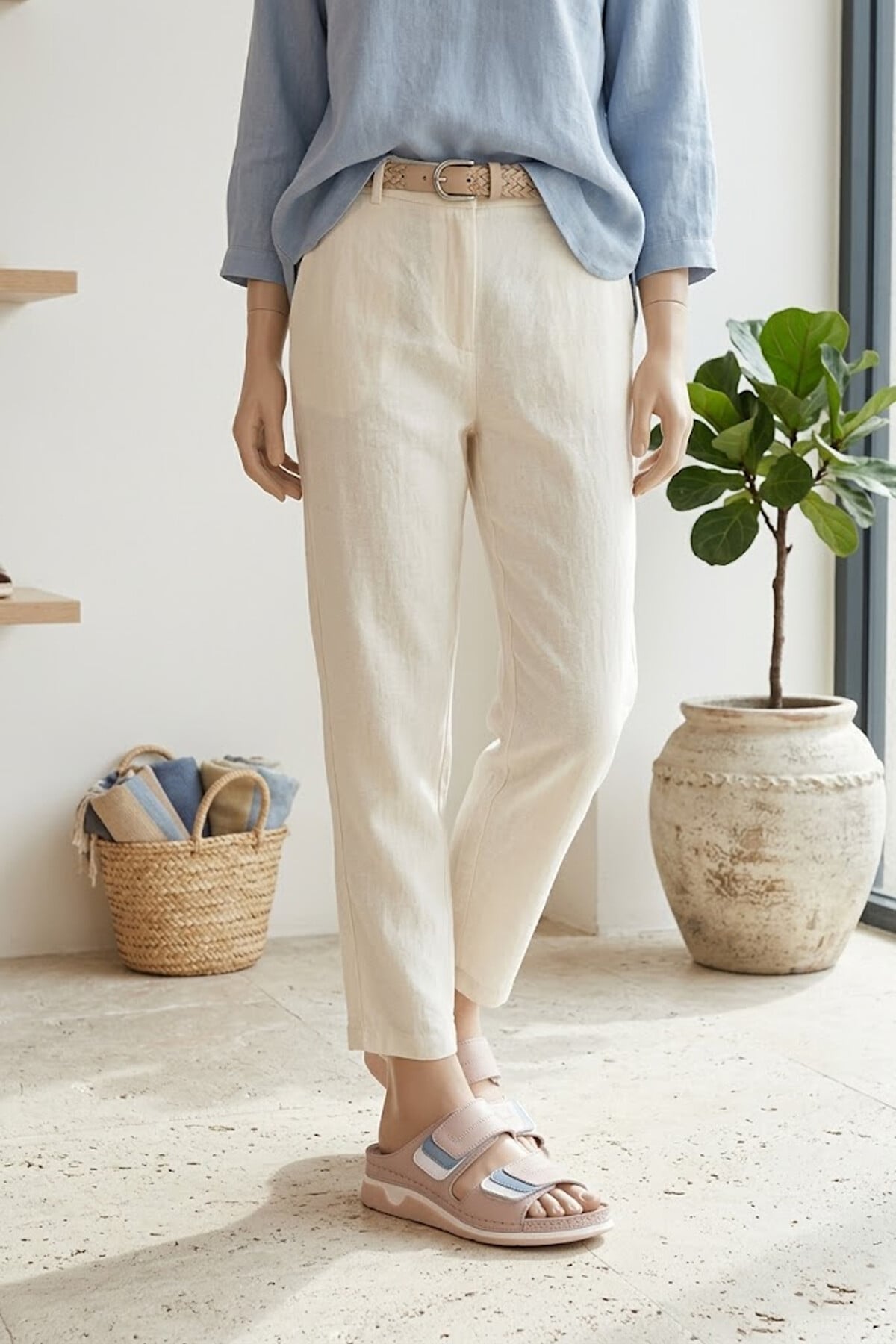 Ayakkabı Fuarı Taba Ayakkabı Fuarı Fuari Elit 26YRhmM-017 Kadın Hakiki Deri Ortopedik Düz Terlik