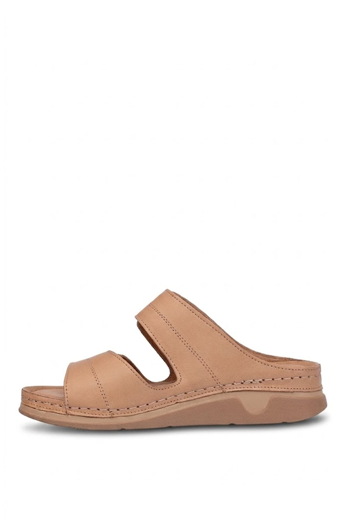 Ayakkabı Fuarı Taba Ayakkabı Fuarı Fuari Elit 26YRhmM-017 Kadın Hakiki Deri Ortopedik Düz Terlik