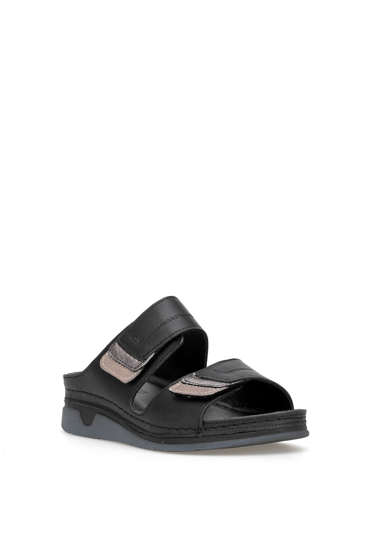 Ayakkabı Fuarı Taba Ayakkabı Fuarı Fuari Elit 26YRhmM-017 Kadın Hakiki Deri Ortopedik Düz Terlik