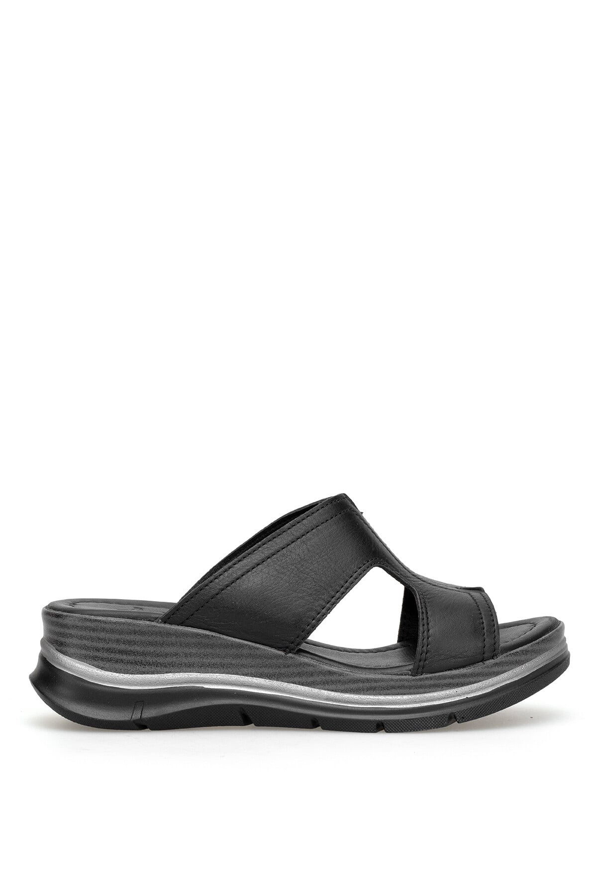 Ayakkabı Fuarı Yeşil Ayakkabı Fuarı Fuari Elit KOC2565 Kadın Hakiki Deri Düz Terlik