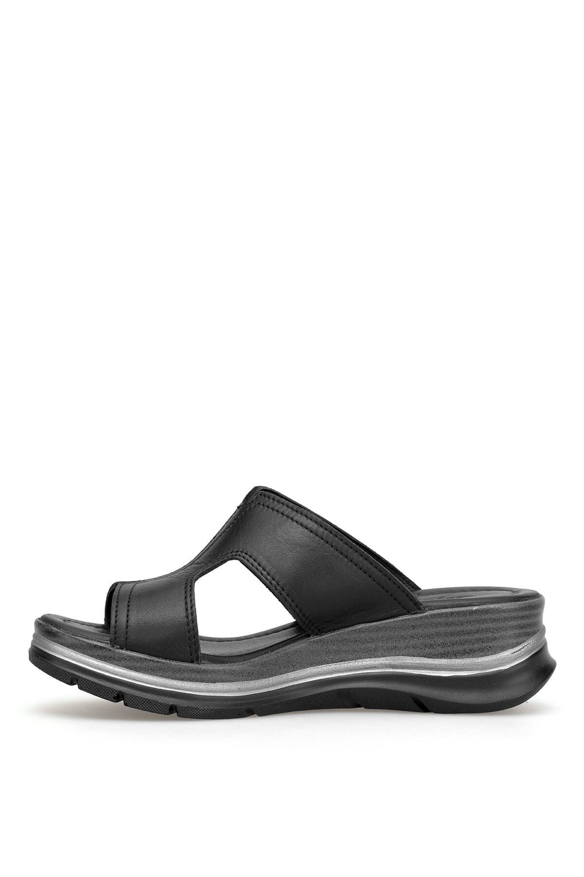 Ayakkabı Fuarı Yeşil Ayakkabı Fuarı Fuari Elit KOC2565 Kadın Hakiki Deri Düz Terlik