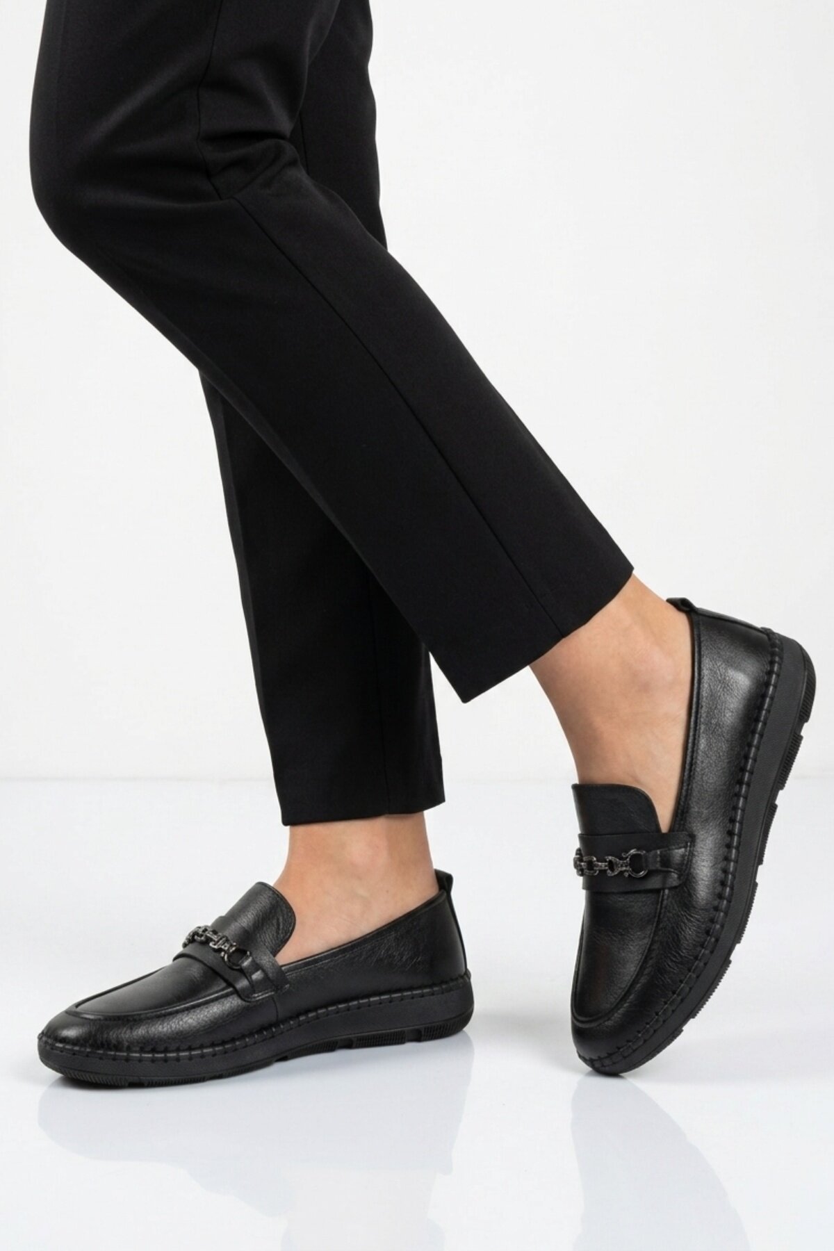 Voyager Siyah Voyager Hakiki Deri Anatomik Kadın Casual Ayakkabı Z540 Z