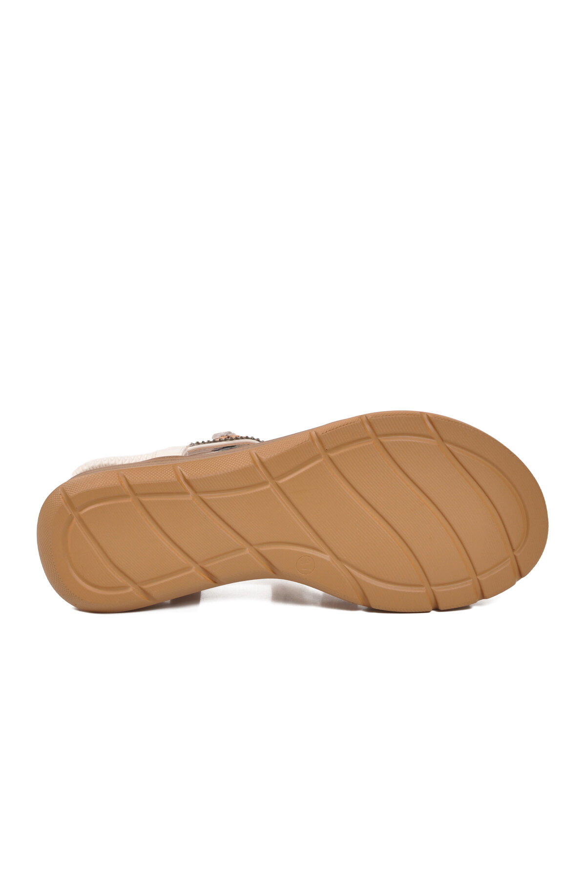 Voyager Beyaz Voyager Hakiki Deri Taş İşlemeli Kadın Sandalet B481 Z