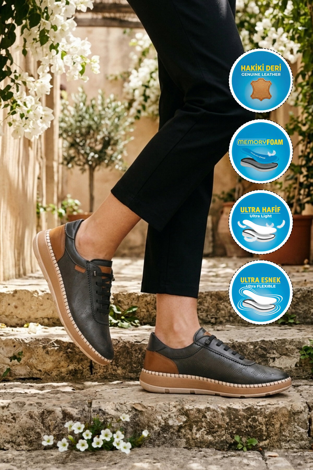 Voyager Siyah Voyager Hakiki Deri Anatomik Kadın Casual Ayakkabı Z543 Z