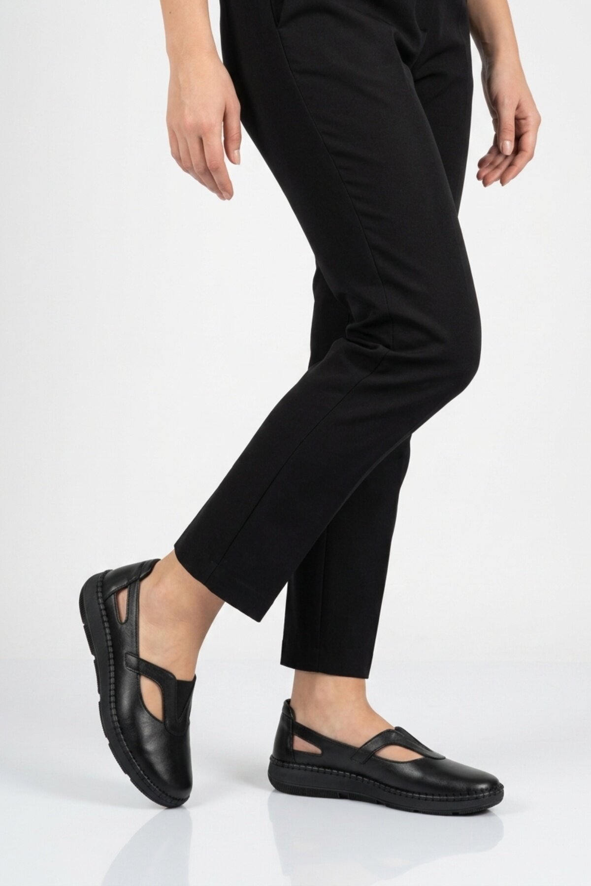 Voyager Siyah Voyager Hakiki Deri Anatomik Kadın Casual Ayakkabı Z541 Z