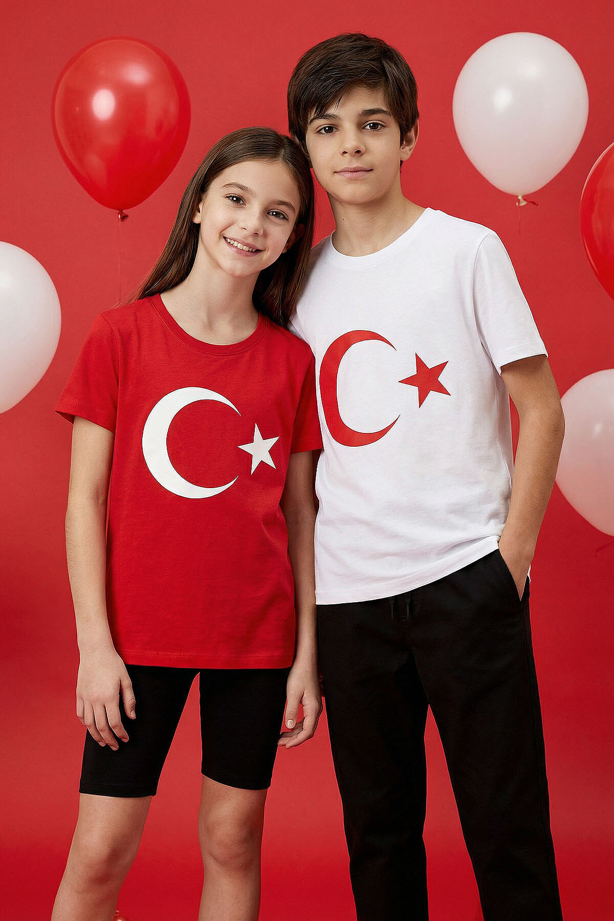 Kırmızı Ay Yıldız Baskılı Unisex T-Shirt - 11333 Fiyatları | Flo