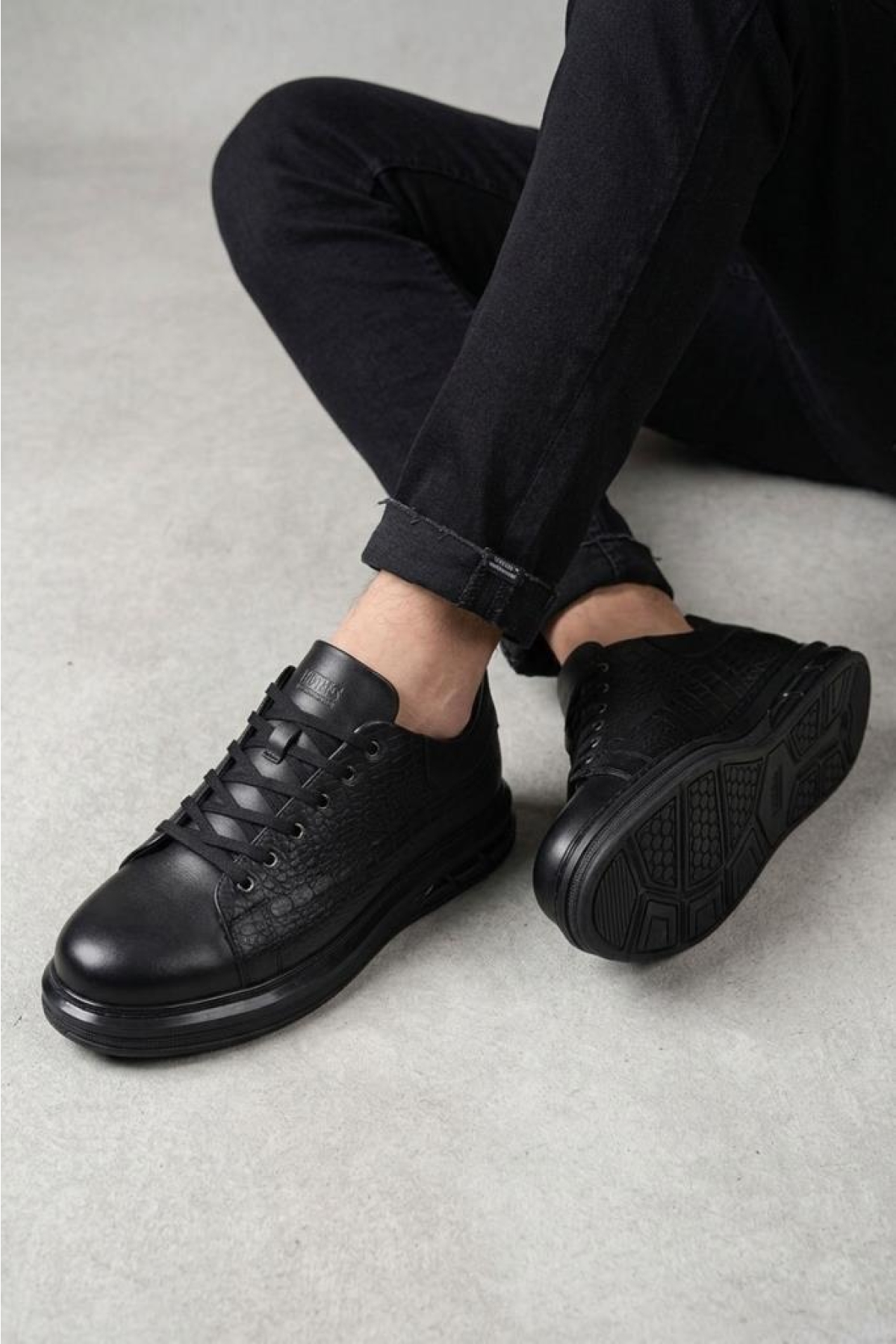 Pi̇sagor Siyah Pi̇sagor Pisagor Pisagor Ps-01209 Erkek Hakiki Deri Sneakers Spor Ayakkabı