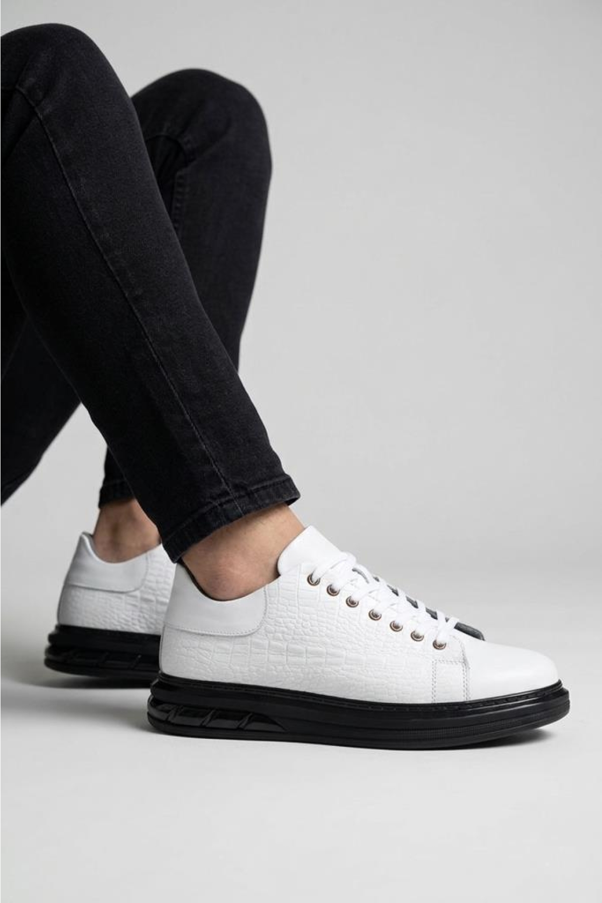 Pi̇sagor Siyah Pi̇sagor Pisagor Pisagor Ps-01209 Erkek Hakiki Deri Sneakers Spor Ayakkabı