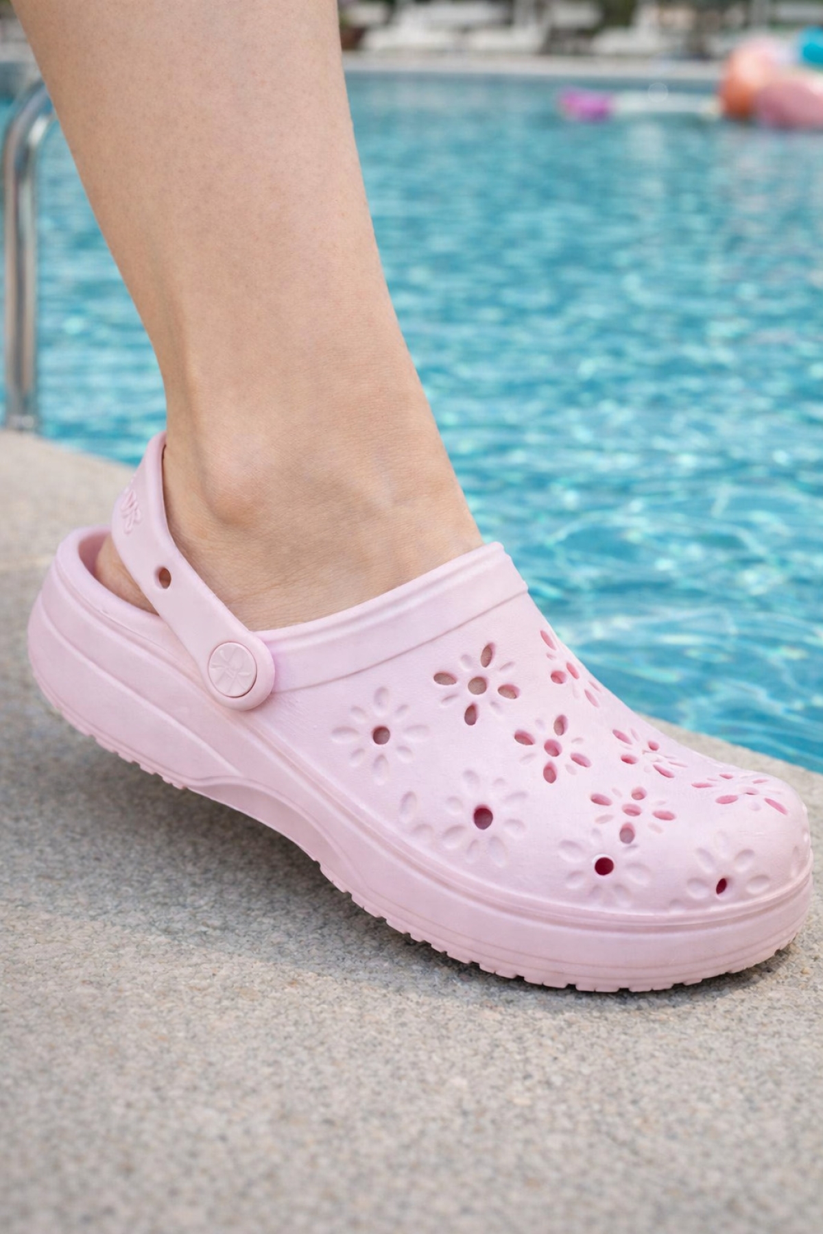 Crocs Çiçek Desenli Pembe
