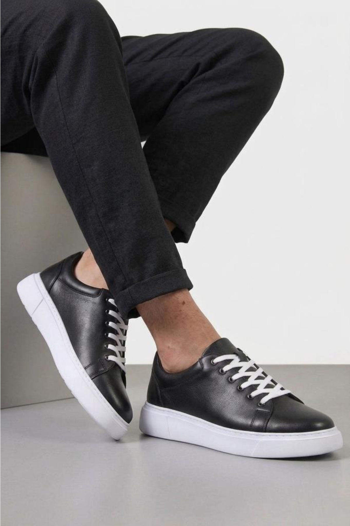 Pi̇sagor Siyah Pi̇sagor Pisagor Pisagor Ps-581 Erkek Hakiki Deri Sneakers Spor Ayakkkabı