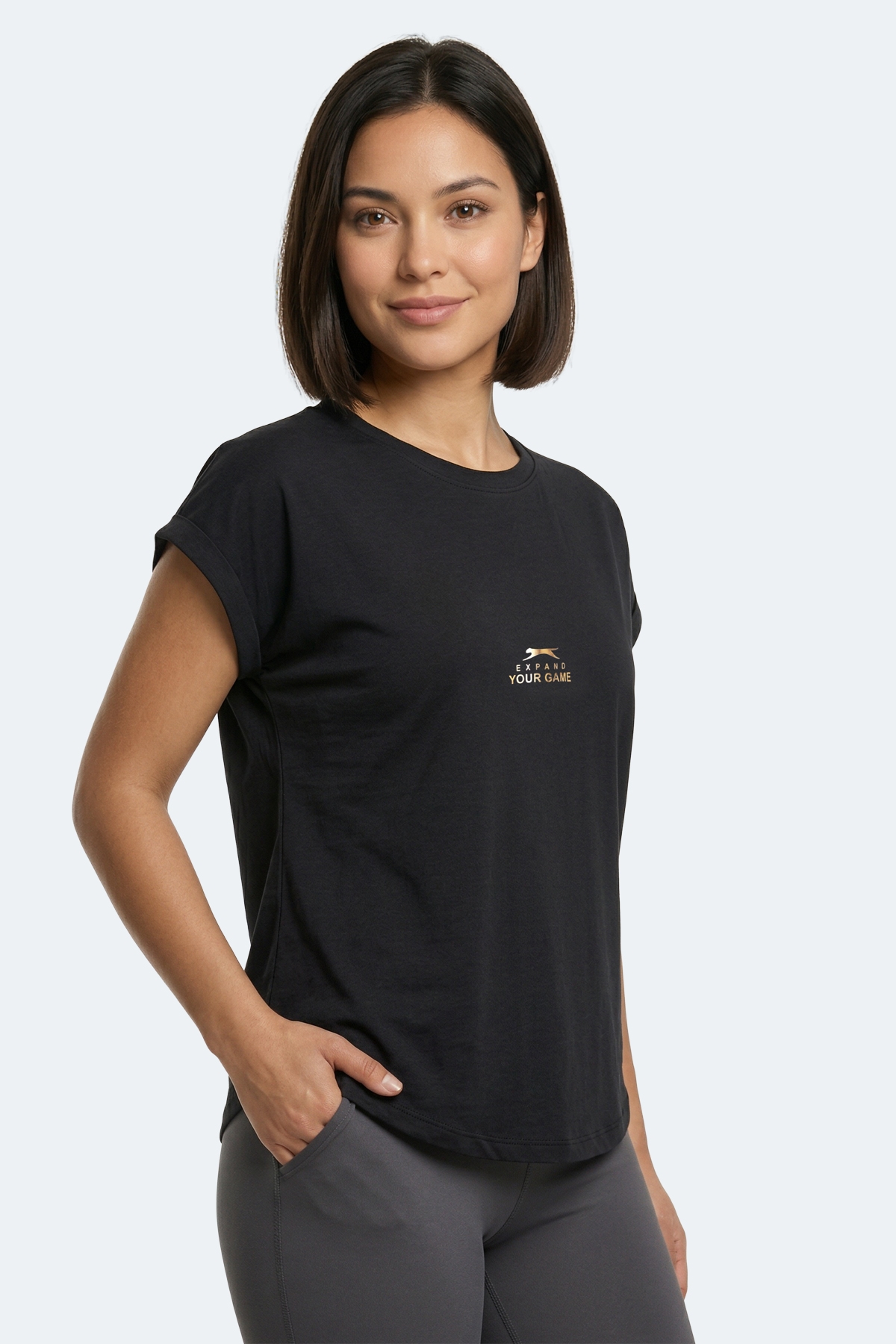 Slazenger KAPA Kadın Siyah Tişört