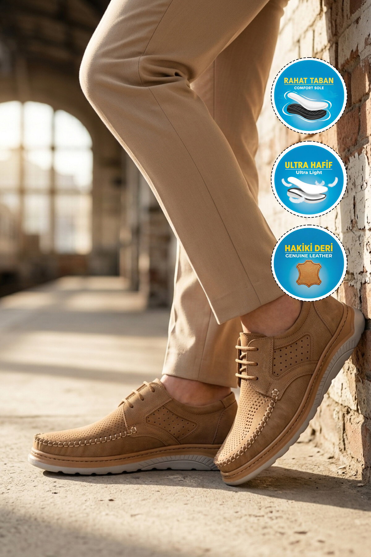 A Spor Vizon A Spor Hakiki Deri Erkek Casual Ayakkabı