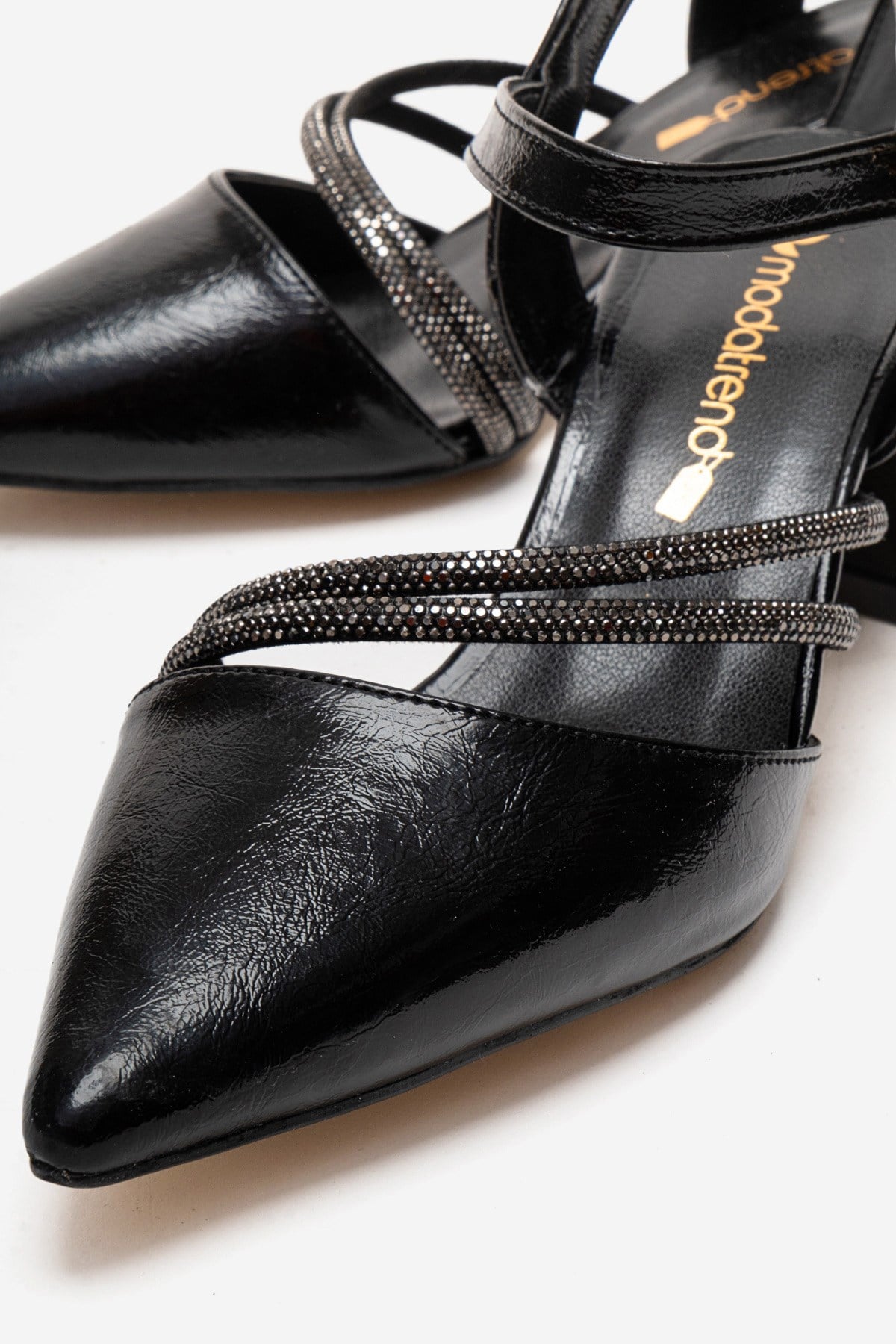 Ccway Siyah Ccway Taşlı Kadın Topuklu Ayakkabı