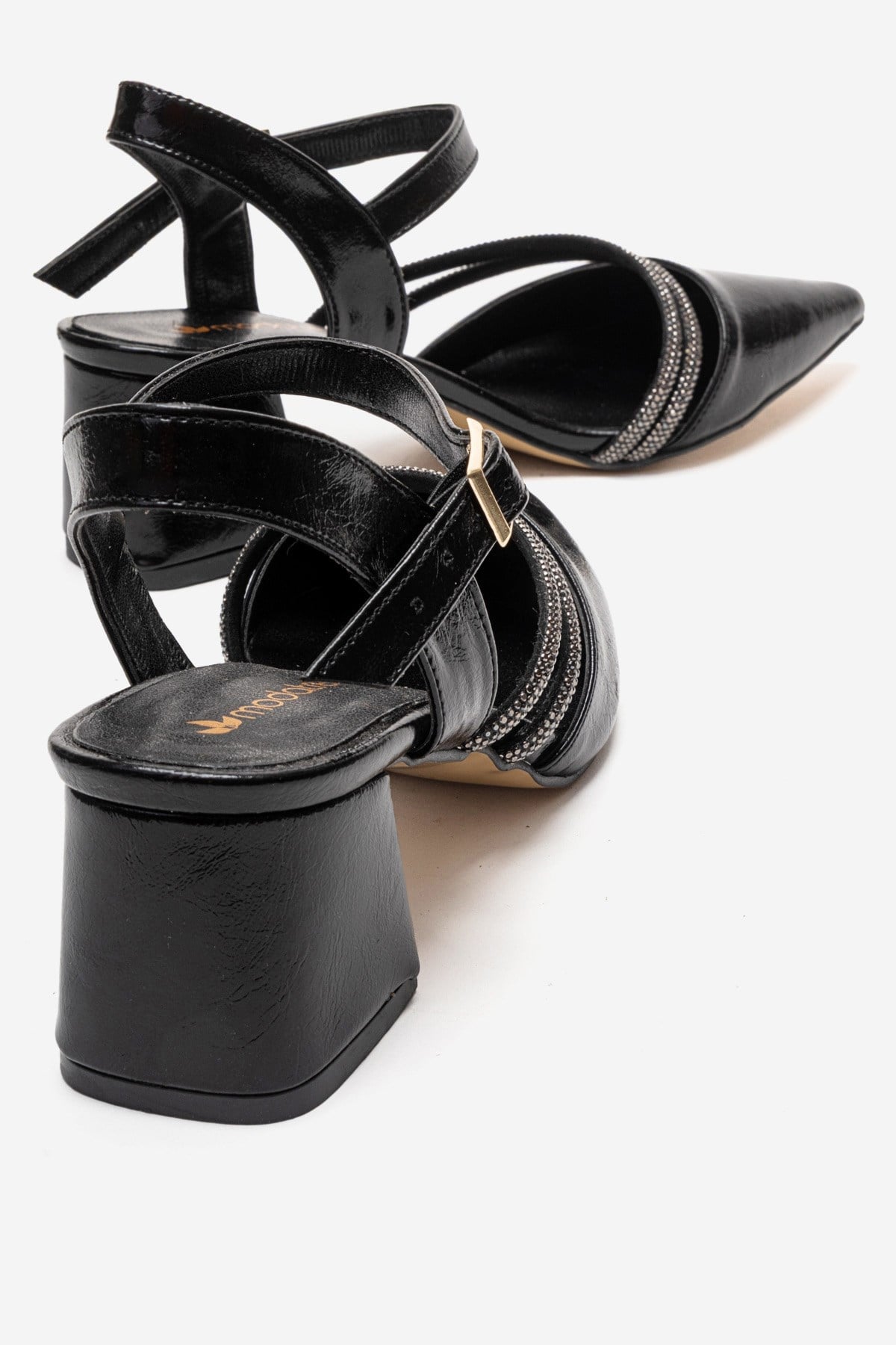 Ccway Siyah Ccway Taşlı Kadın Topuklu Ayakkabı