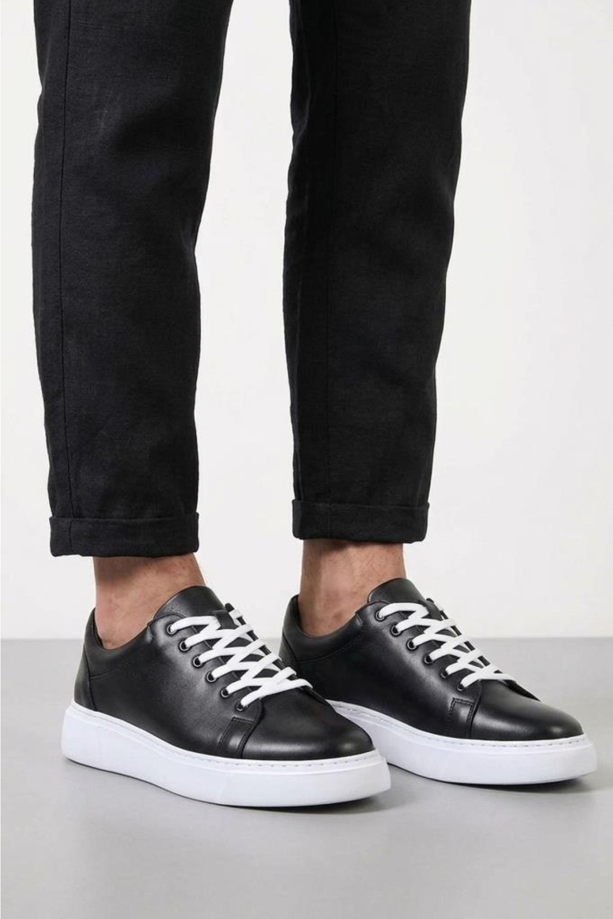 Pi̇sagor Siyah Pi̇sagor Pisagor Pisagor Ps-581 Erkek Hakiki Deri Sneakers Spor Ayakkkabı