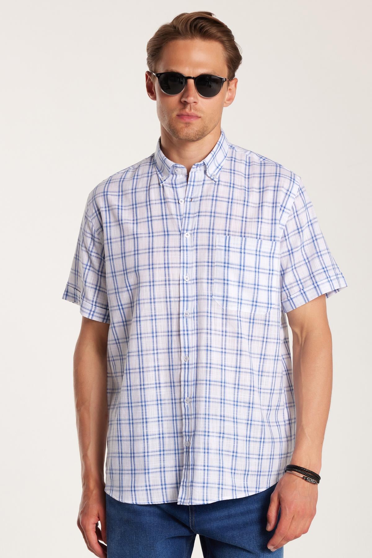 84ページ Erkek Regular Fit Klasik Kesim Oversize %100 Pamuk Keten Doku