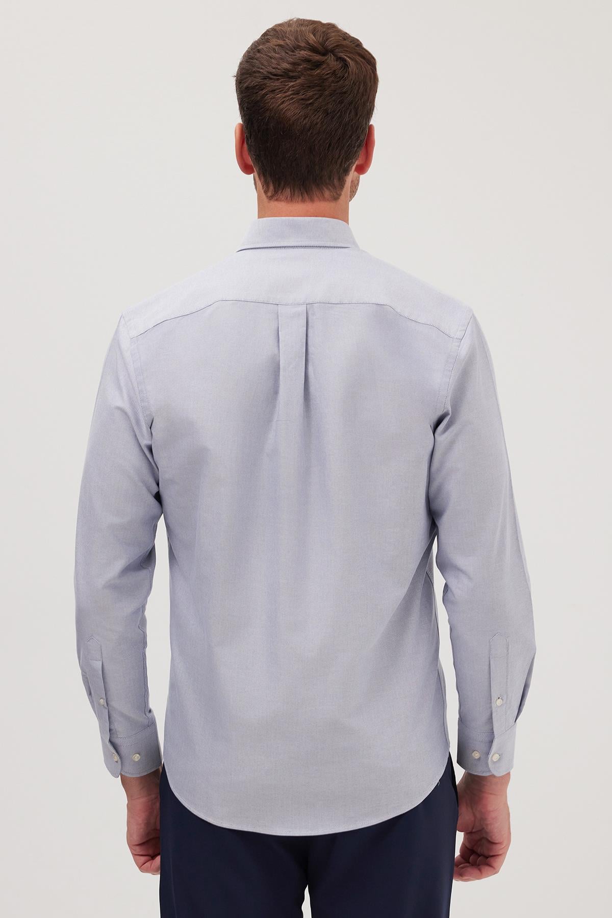 ❋1517❋ Erkek Regular Fit Klasik Kesim Premium Oxford %100 Pamuk Lacivert