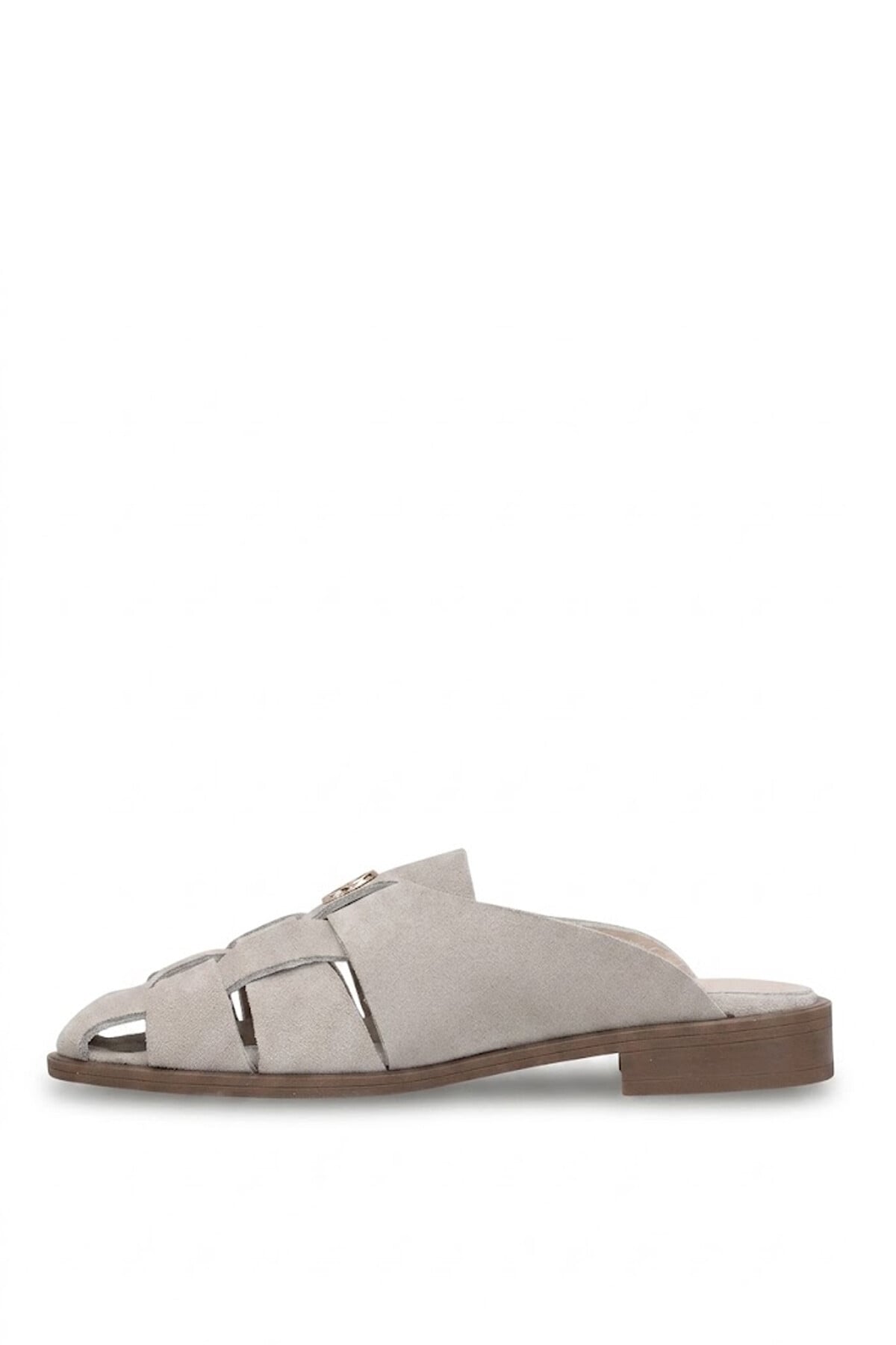 Ayakkabı Fuarı Siyah Ayakkabı Fuarı Fuari Elit ZYN4200 Kadın Hakiki Deri Düz Terlik