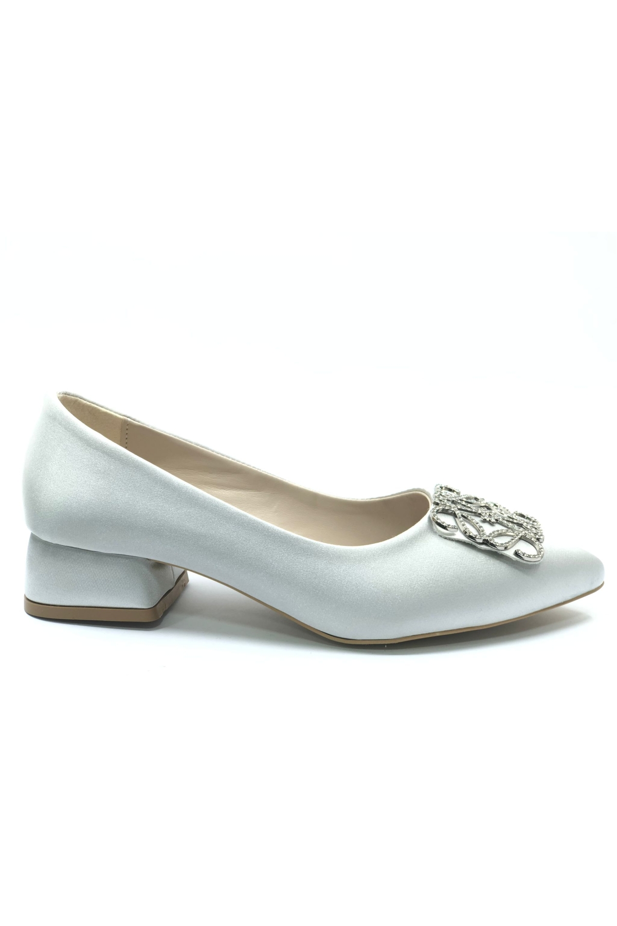 Feles Gümüş Feles Toka Detayli Taş Kadın Klasik Ayakkabı