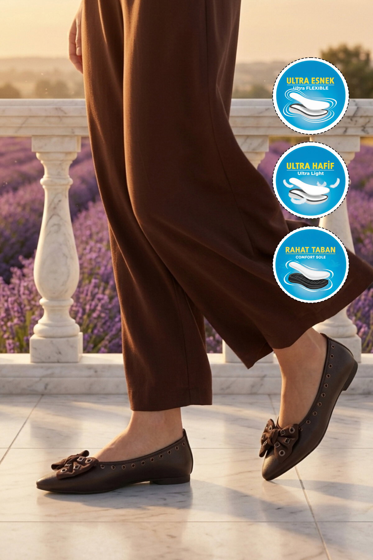 Ayakmod Bej Ayakmod Hafif Esnek Kadın Babet Ayakkabı 351092 Z