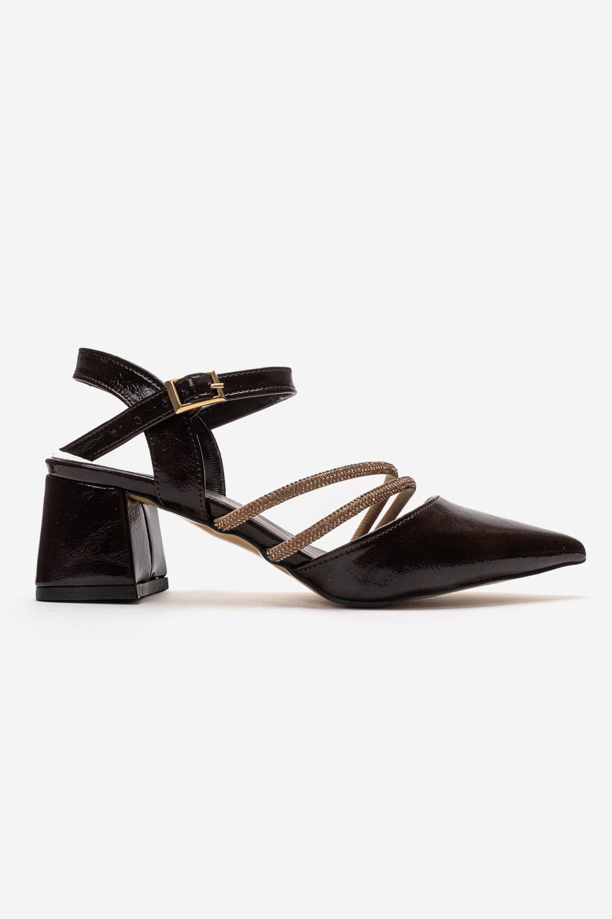 Ccway Siyah Ccway Taşlı Kadın Topuklu Ayakkabı