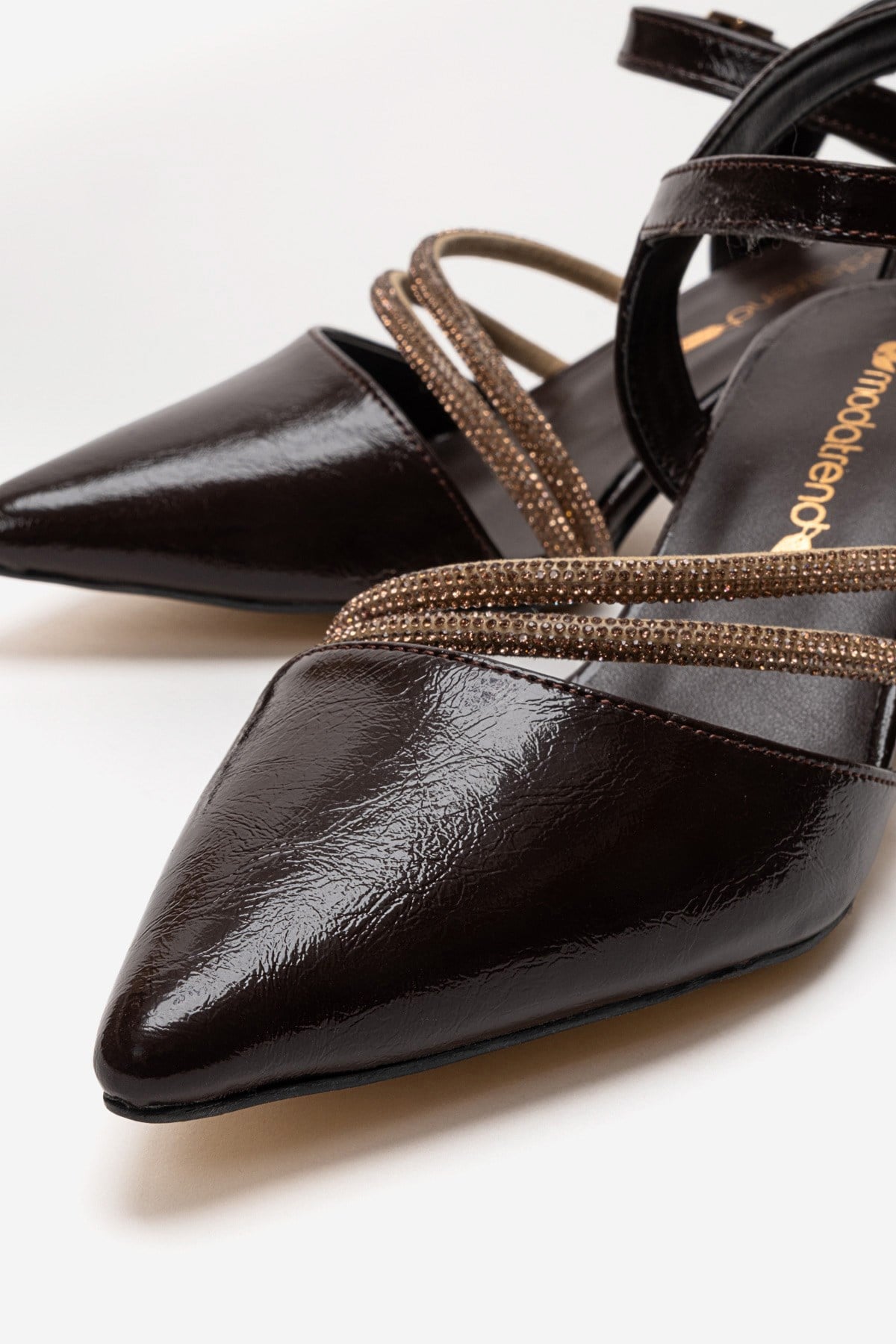 Ccway Siyah Ccway Taşlı Kadın Topuklu Ayakkabı