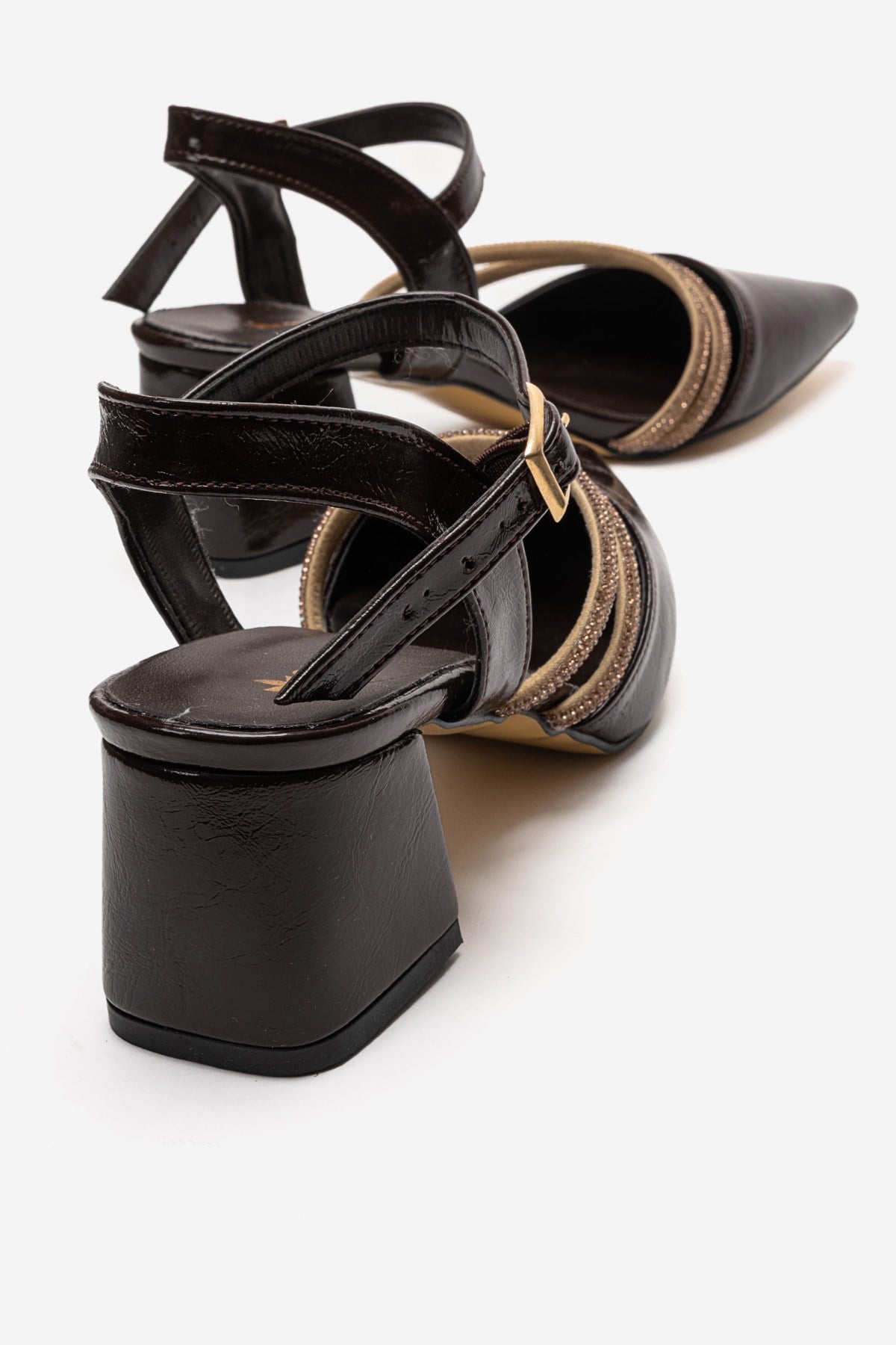 Ccway Siyah Ccway Taşlı Kadın Topuklu Ayakkabı