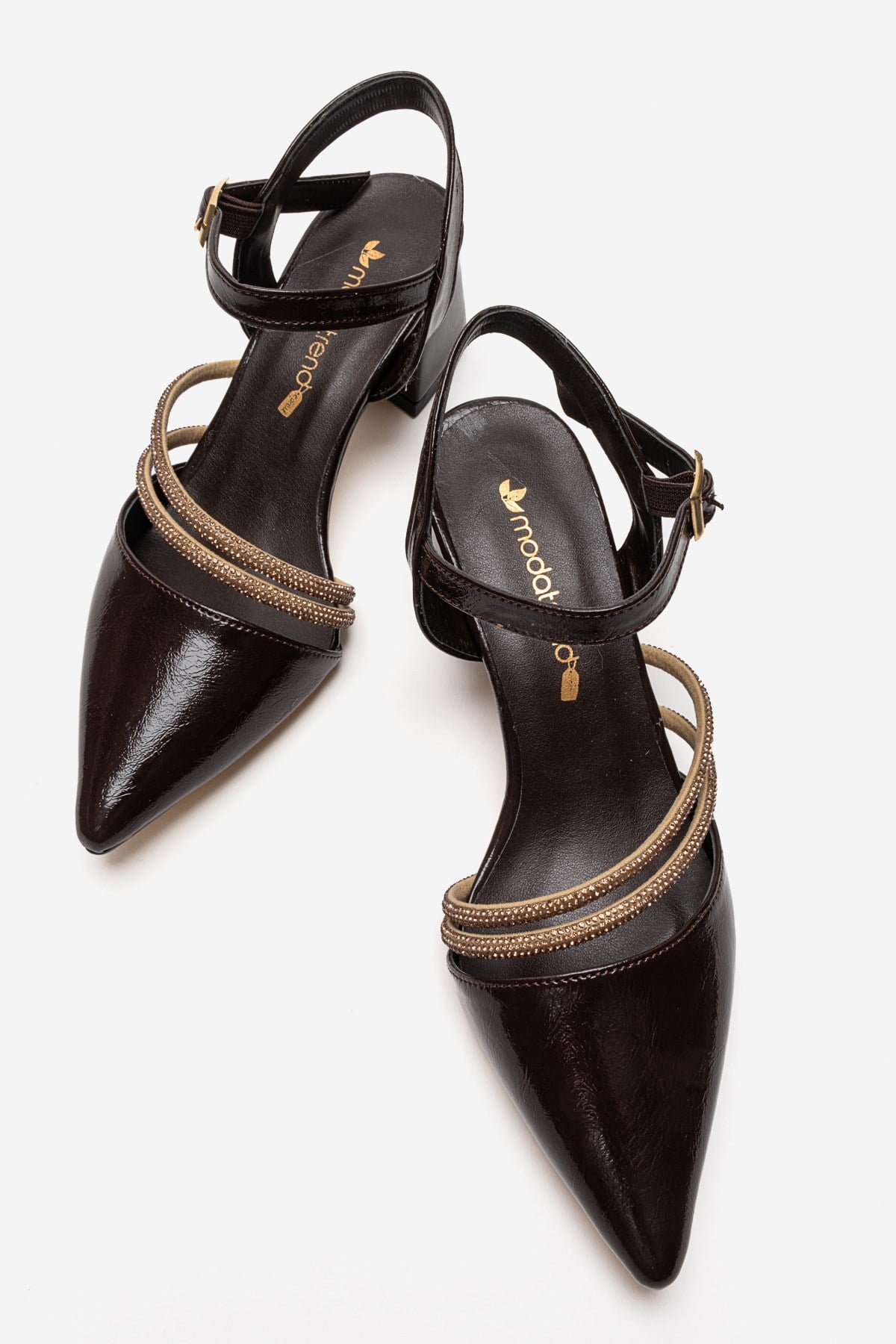 Ccway Siyah Ccway Taşlı Kadın Topuklu Ayakkabı