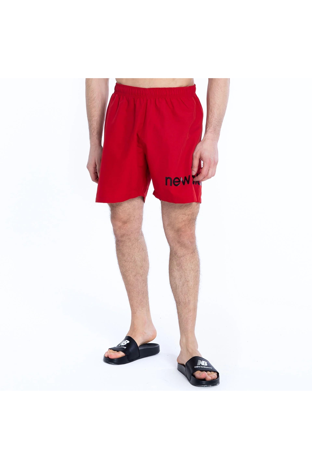 New Balance Baskılı Erkek Kırmızı Deniz Şortu MNS1324-RED