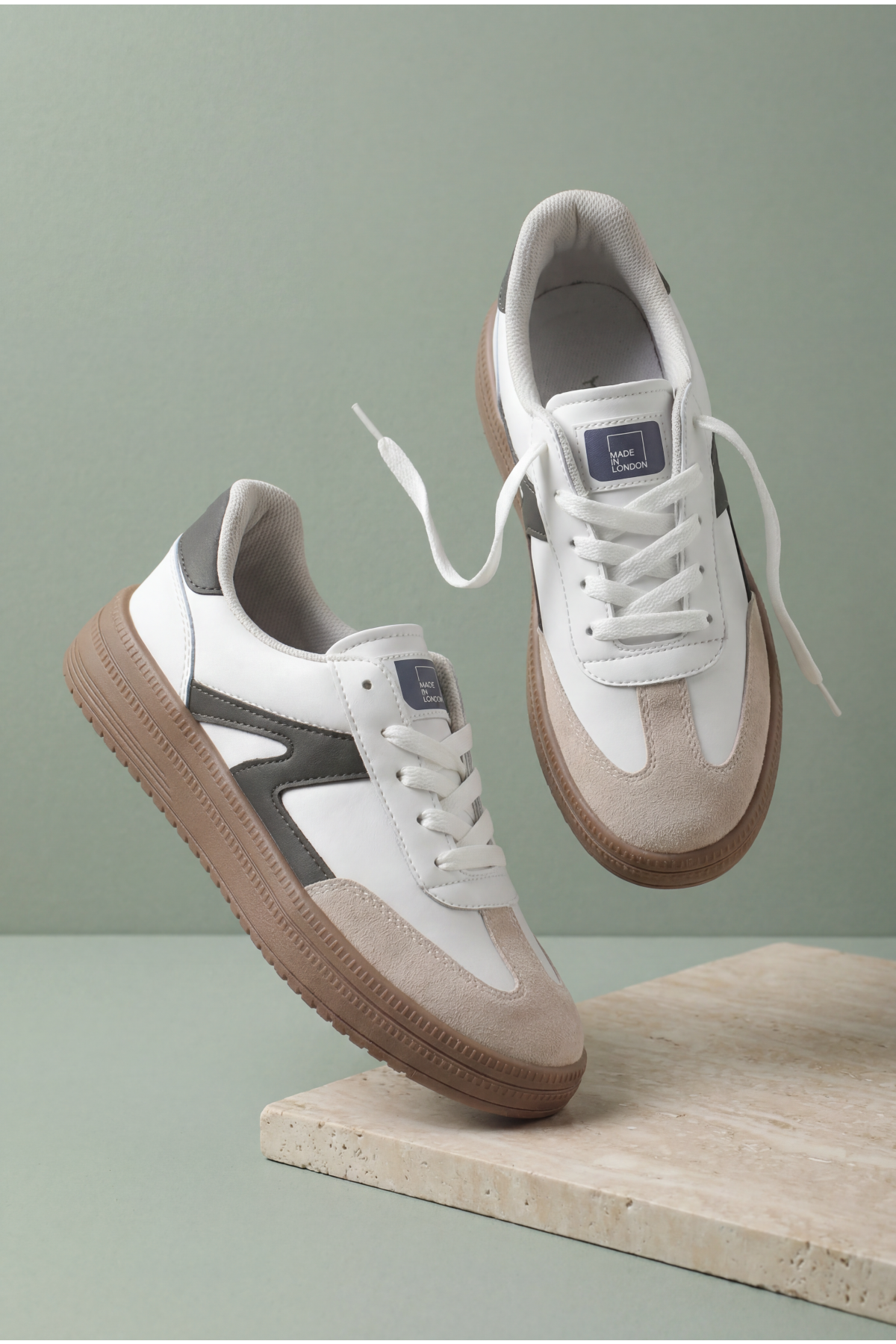 Tonny Black Beyaz Tonny Black Rahat Kalip Kadın Kauçuk Taban Bağcıklı Sneaker