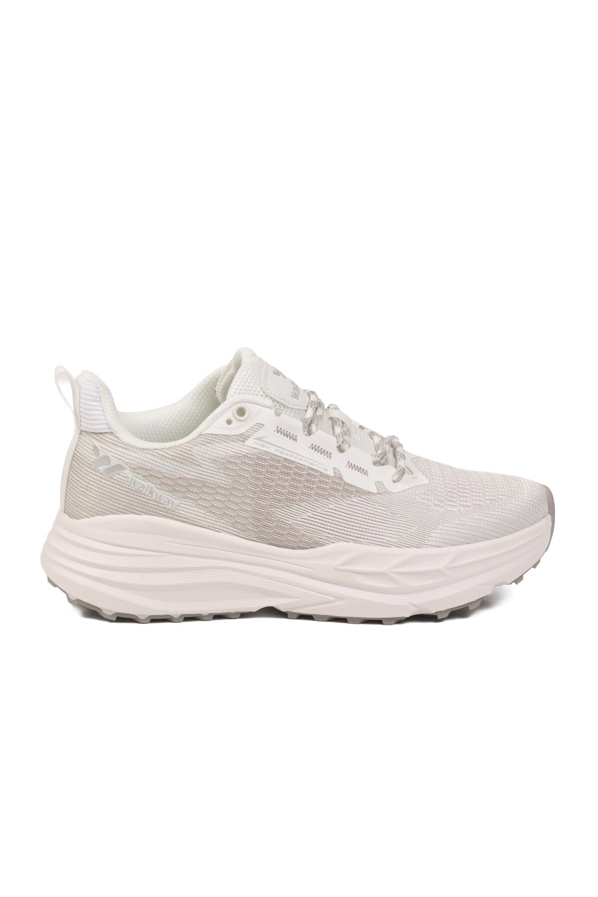 Walkway Beyaz Gümüş Fileli Hafızalı Taban Unisex Spor Ayakkabı