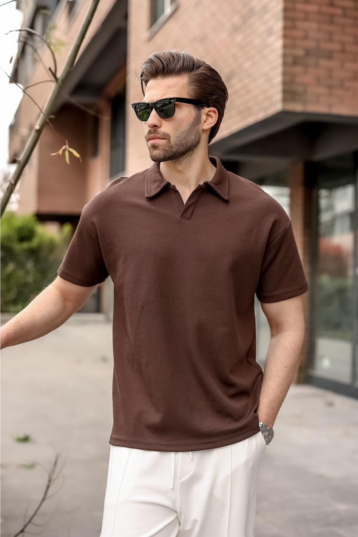 ぶ*ー様 MAATEE&SONS WASHI POLO ブラウン　2 WASHI POLO - WUNDER
