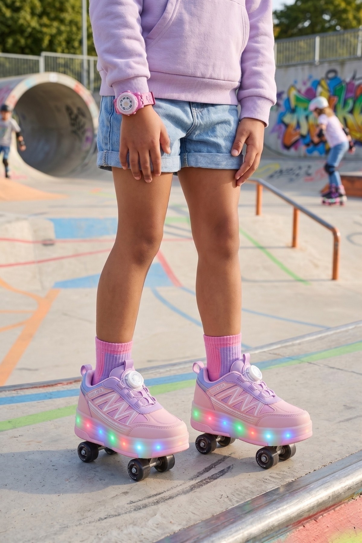 SKY Çocuk Işıklı Patenli Tekerlekli Sneaker Spor Ayakkabı