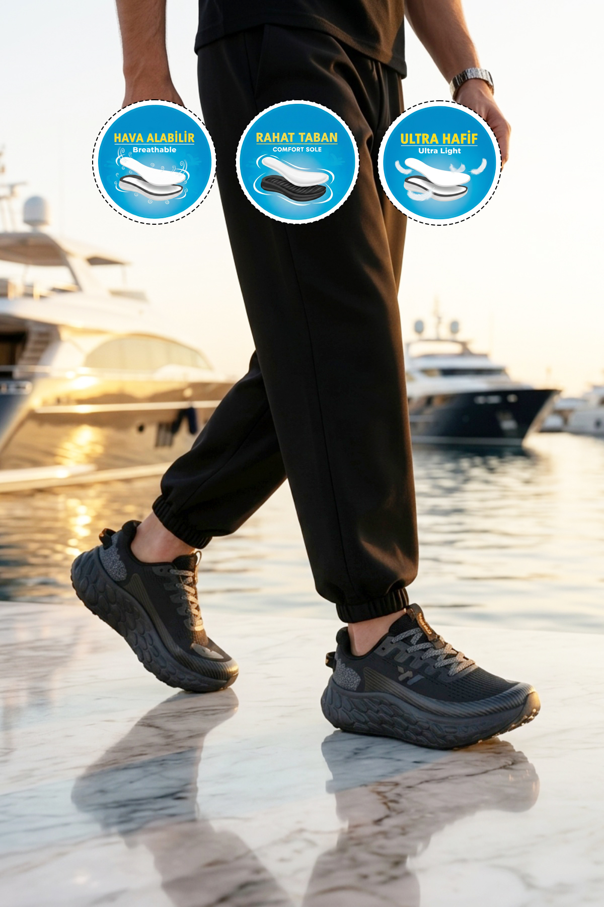 Flystep M Siyah Hafızalı Taban Erkek Spor Ayakkabı Fiyatları