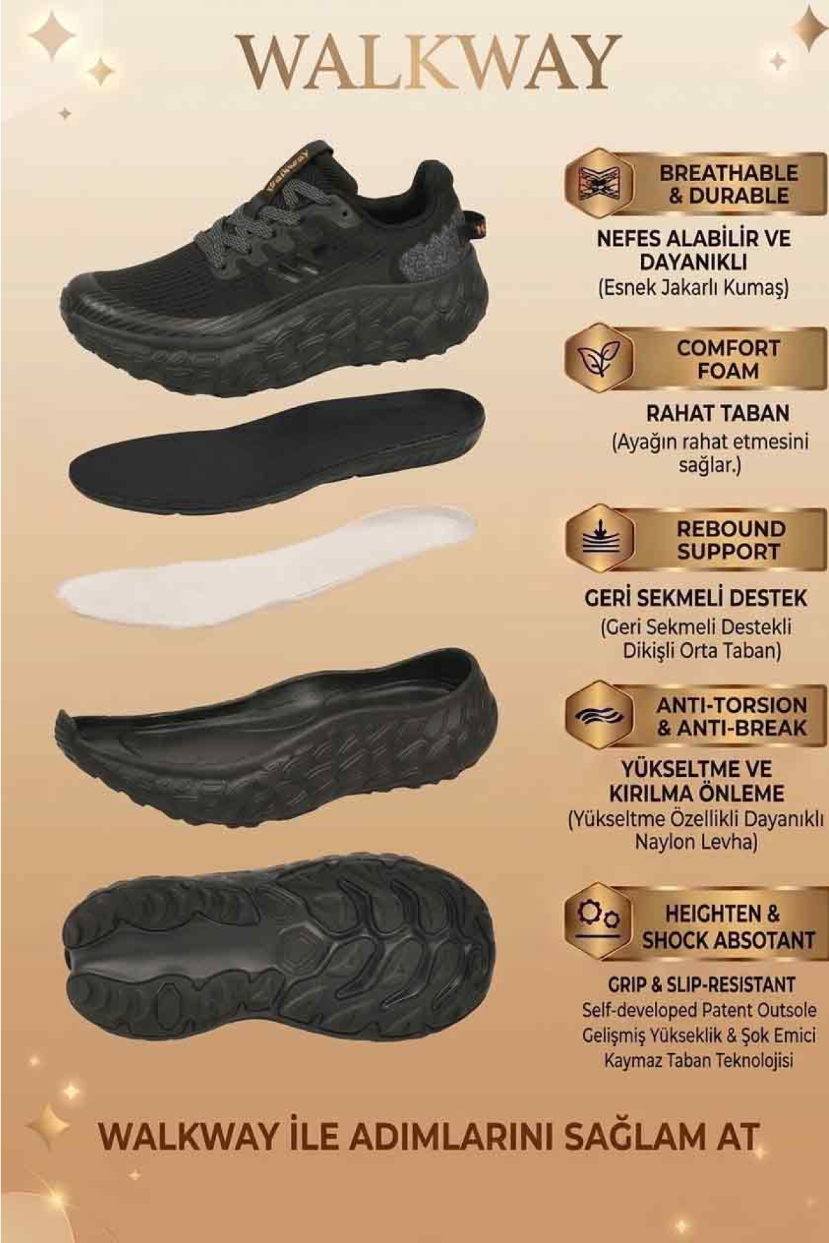Flystep M Siyah Hafızalı Taban Erkek Spor Ayakkabı Fiyatları