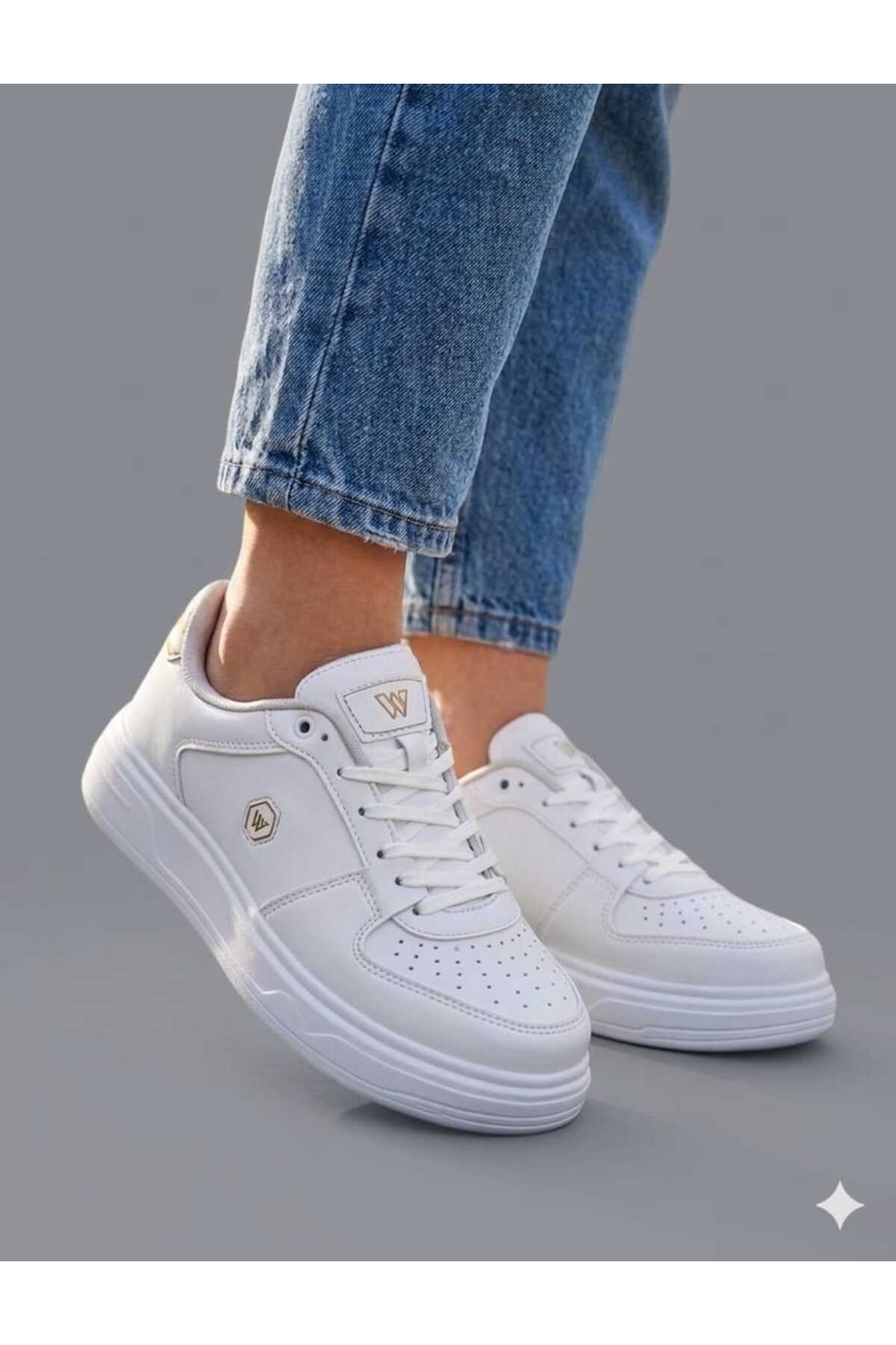 Kadın Beyaz Altın Mevsımlık Sneaker Ayakkabı Fiyatları - 201767646