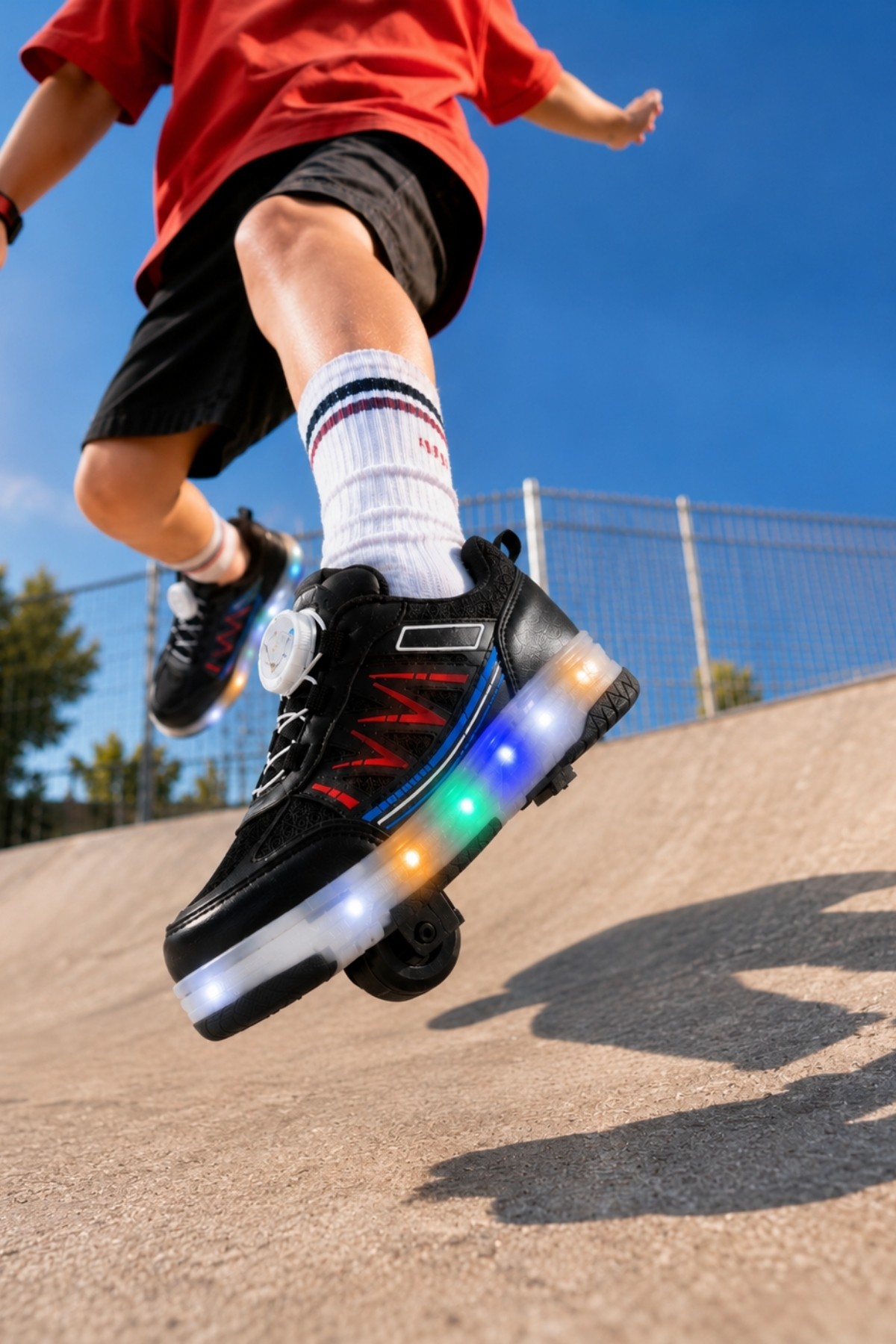 SKY Çocuk Işıklı Patenli Tekerlekli Sneaker Spor Ayakkabı