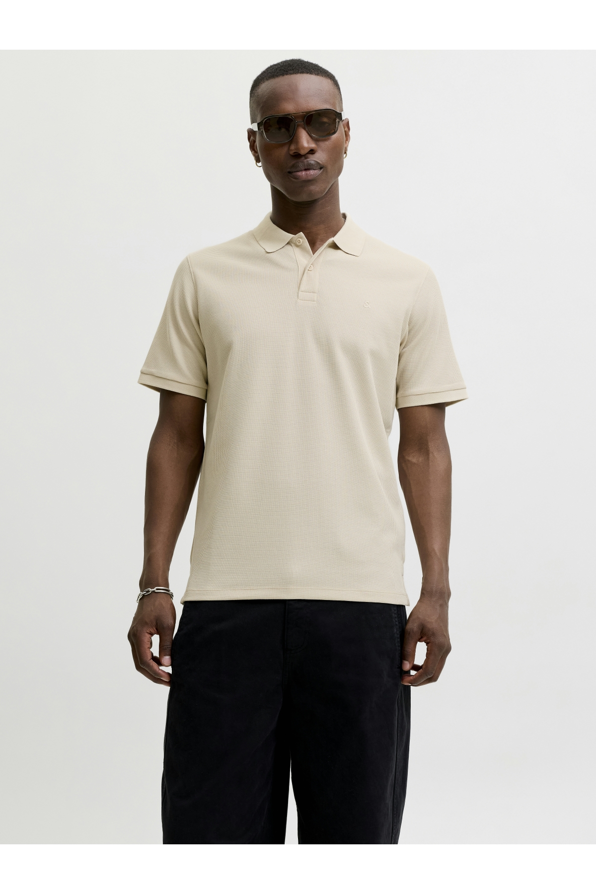 Jack Jones Jjegeorge Knıt Polo Ss Sn Erkek Antrasit Tshirt