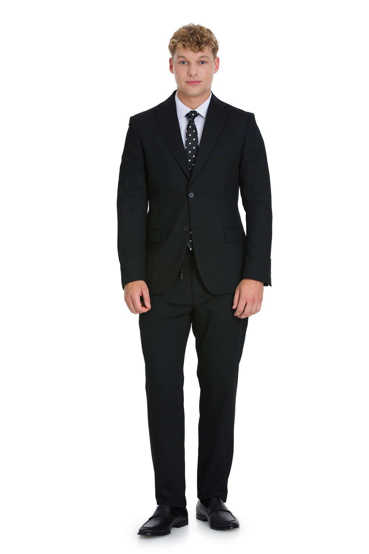 Hatemoğlu Siyah Slim Fit Mono Yaka Klasik Takım Elbise