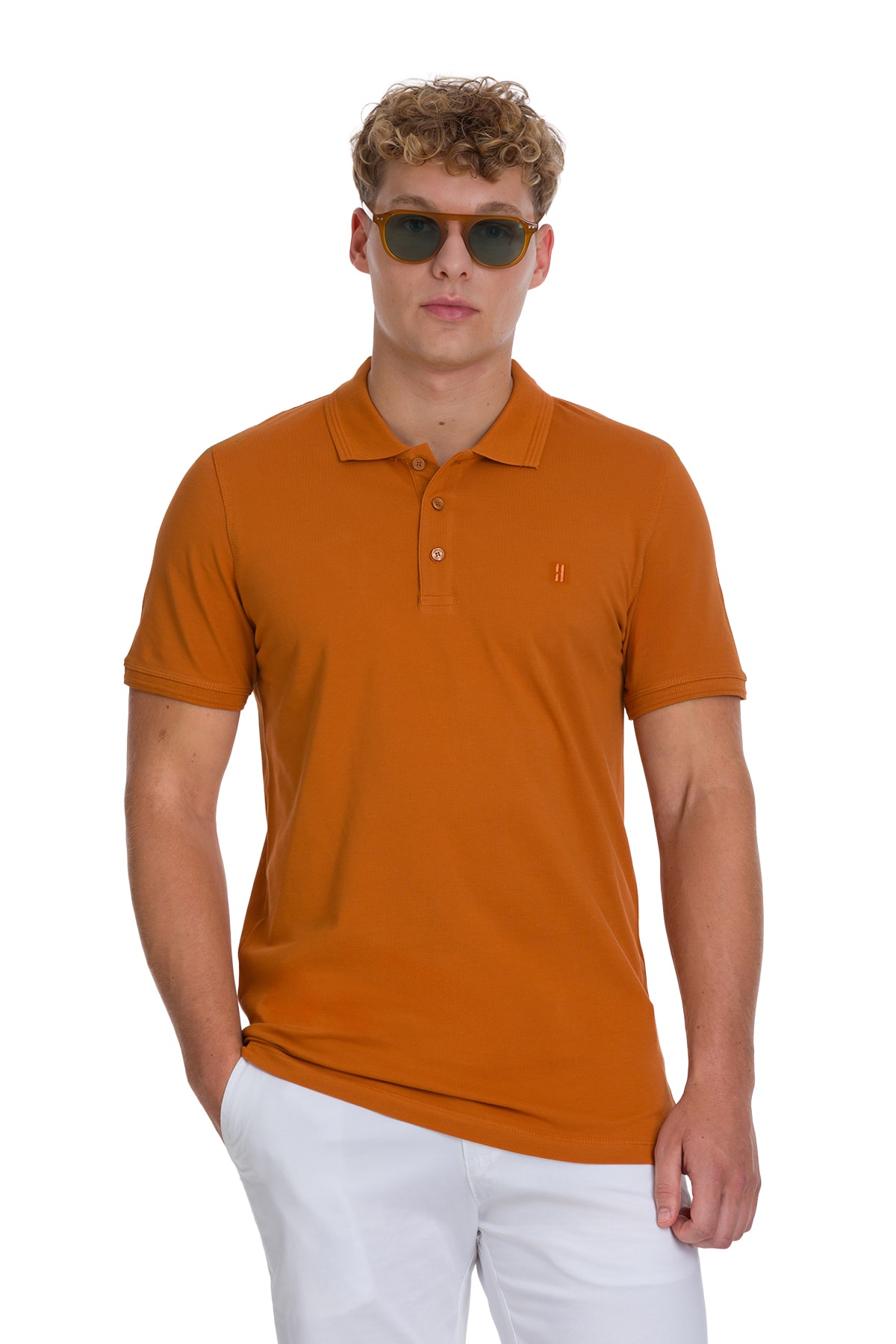 Hatemoğlu Kahverengi Regular Fit 100% Pamuk Polo Yaka Tişört
